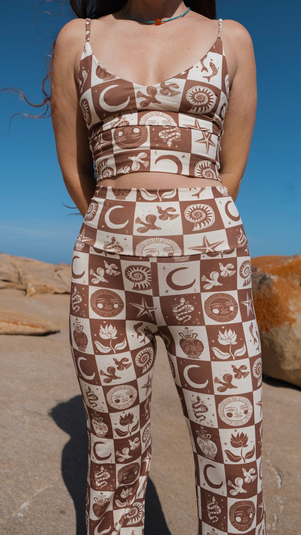 Cropped Flares - Milk Chocolate Mosaic
