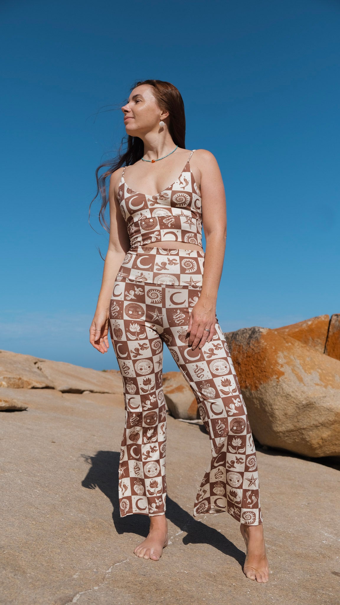 Cropped Flares - Milk Chocolate Mosaic