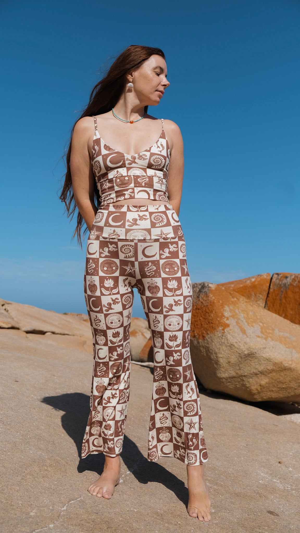 Cropped Flares - Milk Chocolate Mosaic