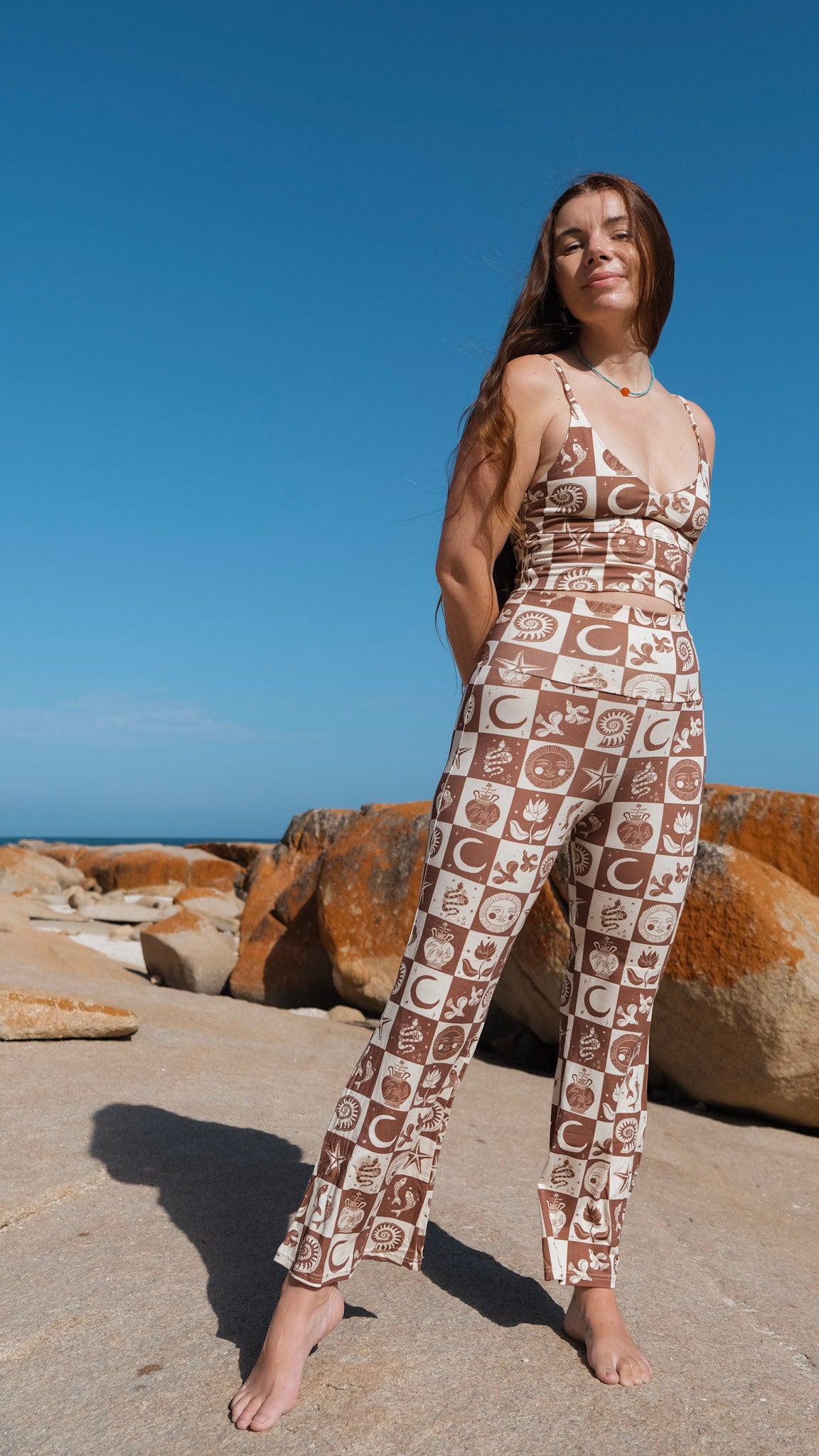 Cropped Flares - Milk Chocolate Mosaic