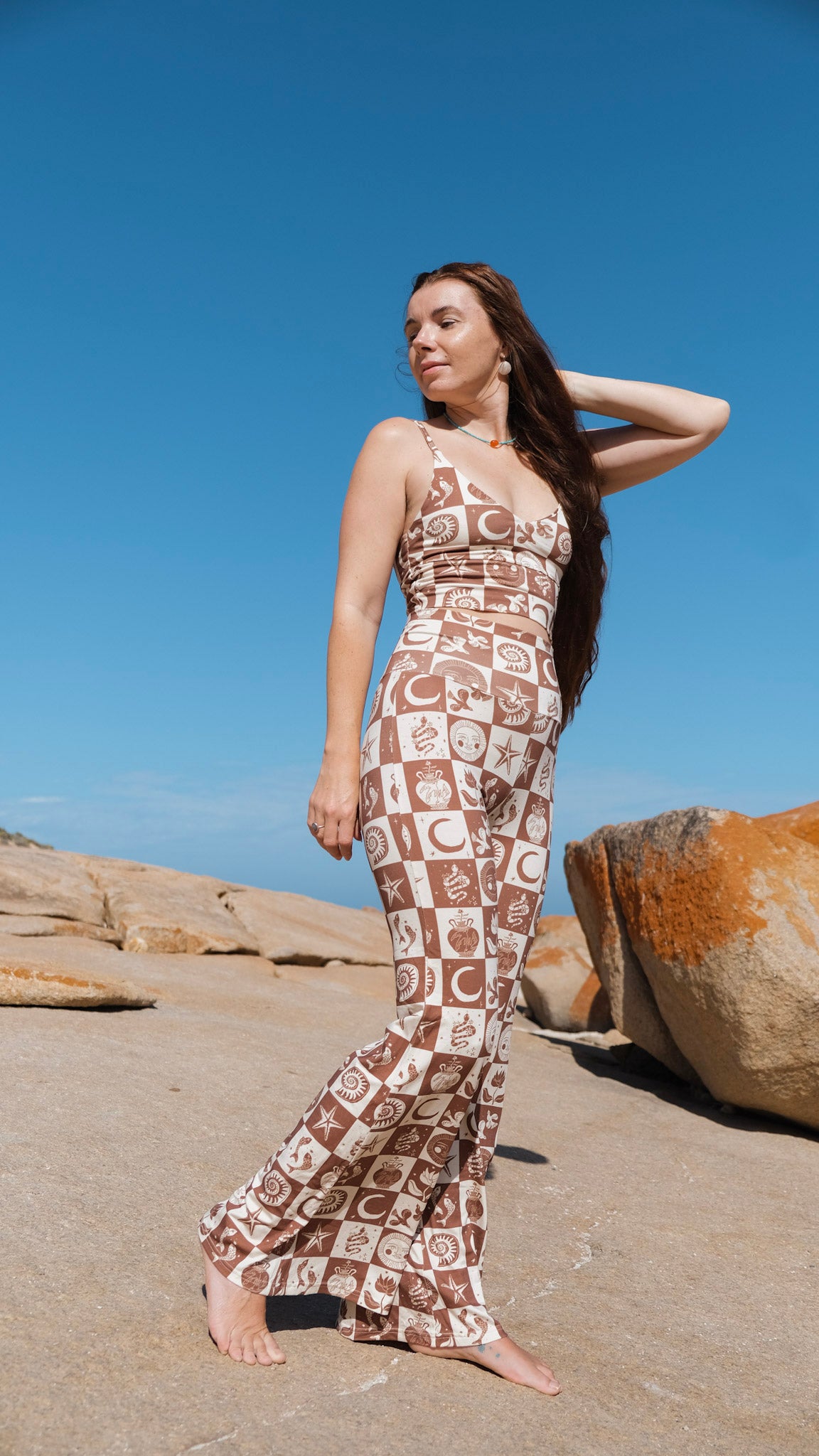 Long Flares - Chocolate Brown Mosaic