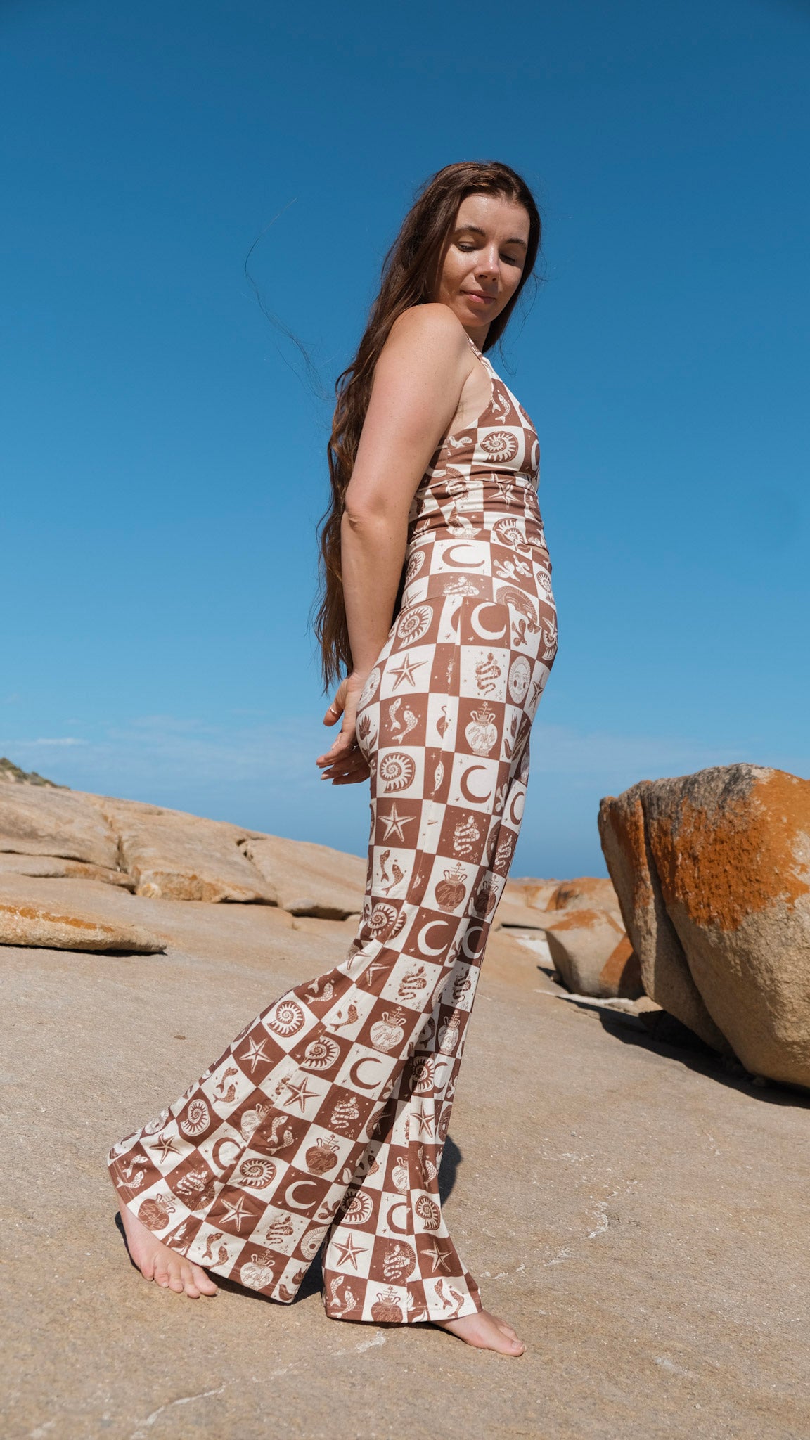 Long Flares - Chocolate Brown Mosaic