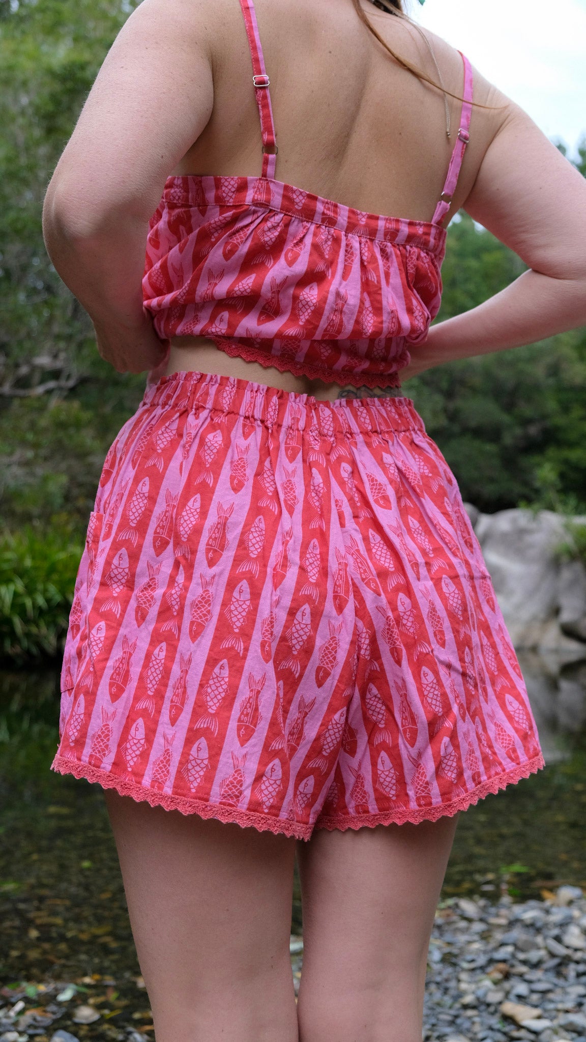 Culottes - Pink Fish Stripe