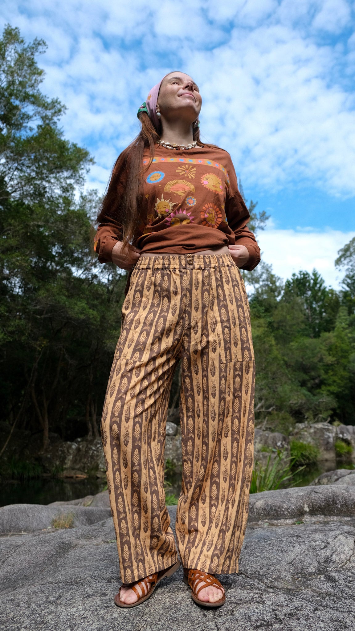 Barrel Leg Fish Pant - Caramel