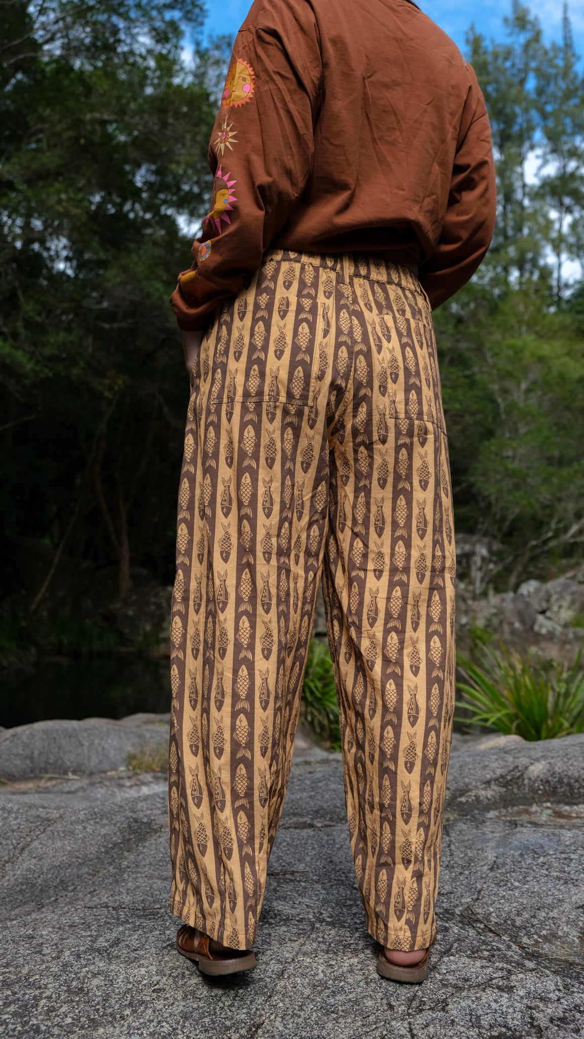 Barrel Leg Fish Pant - Caramel