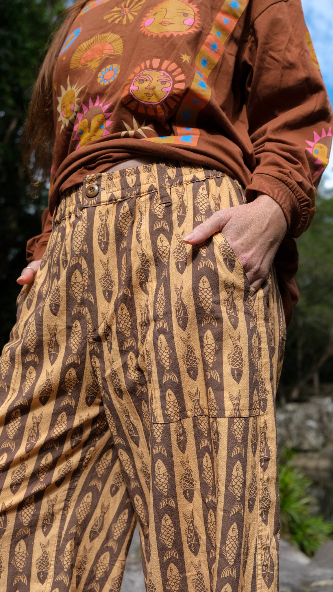 Barrel Leg Fish Pant - Caramel