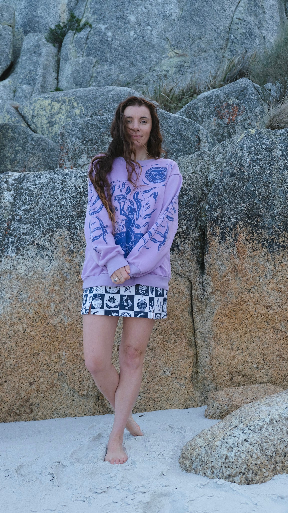 Water Bearer Jumper - Lavender and Cobalt