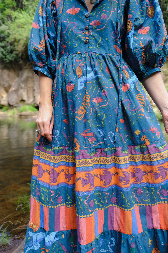 Frida Maxi Dress - Winter Mythic - Turquoise