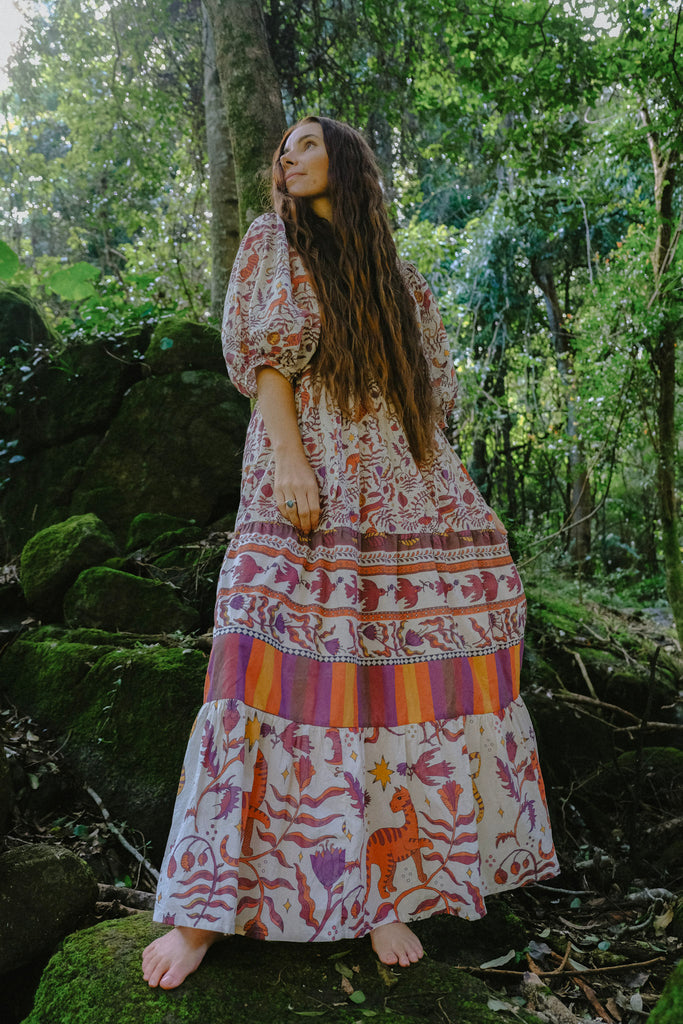 Frida Maxi Dress - Winter Mythic - Autumn Brown