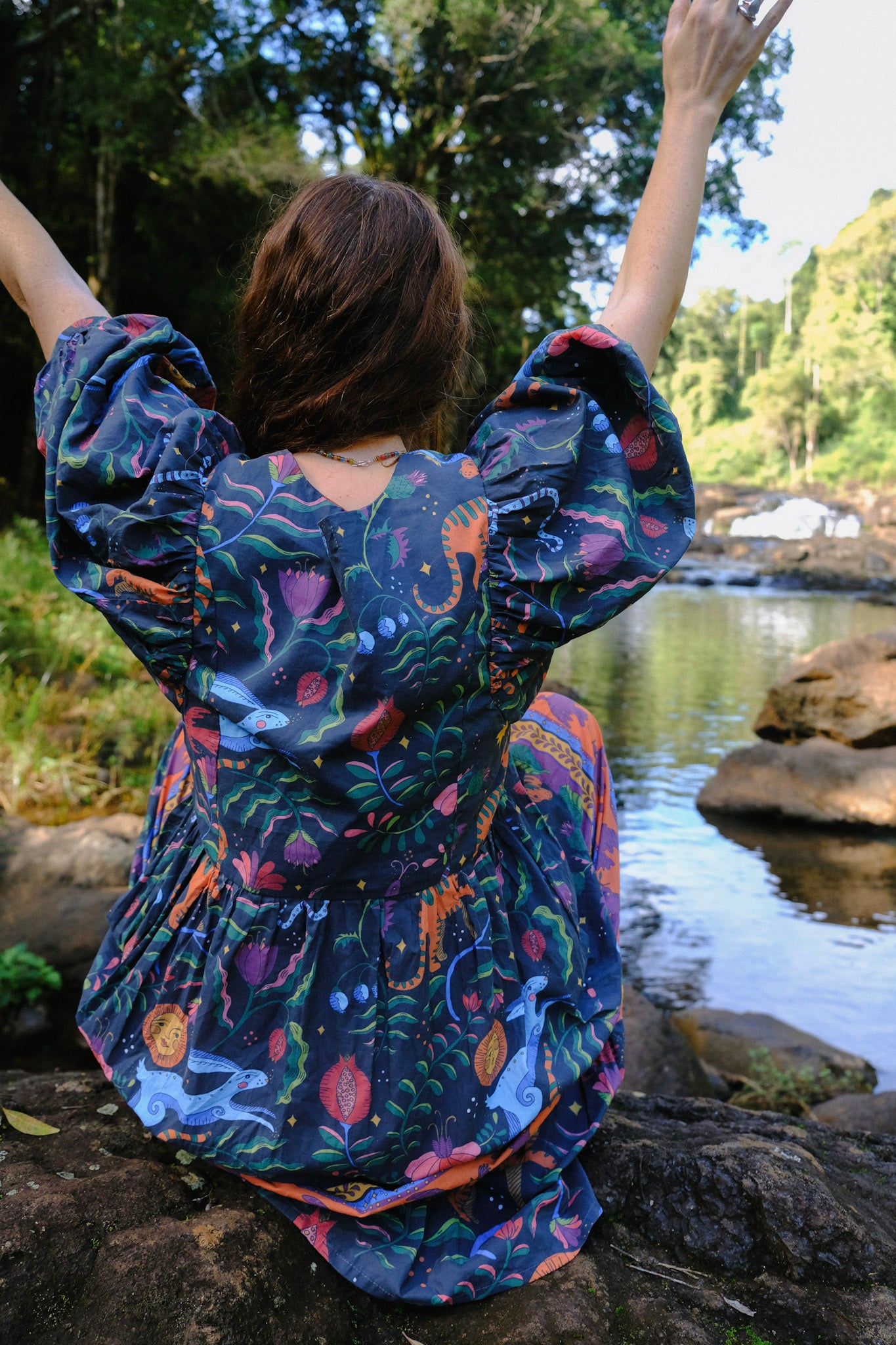 Frida Maxi Dress Winter Mythic Midnight – Moonface Clothing