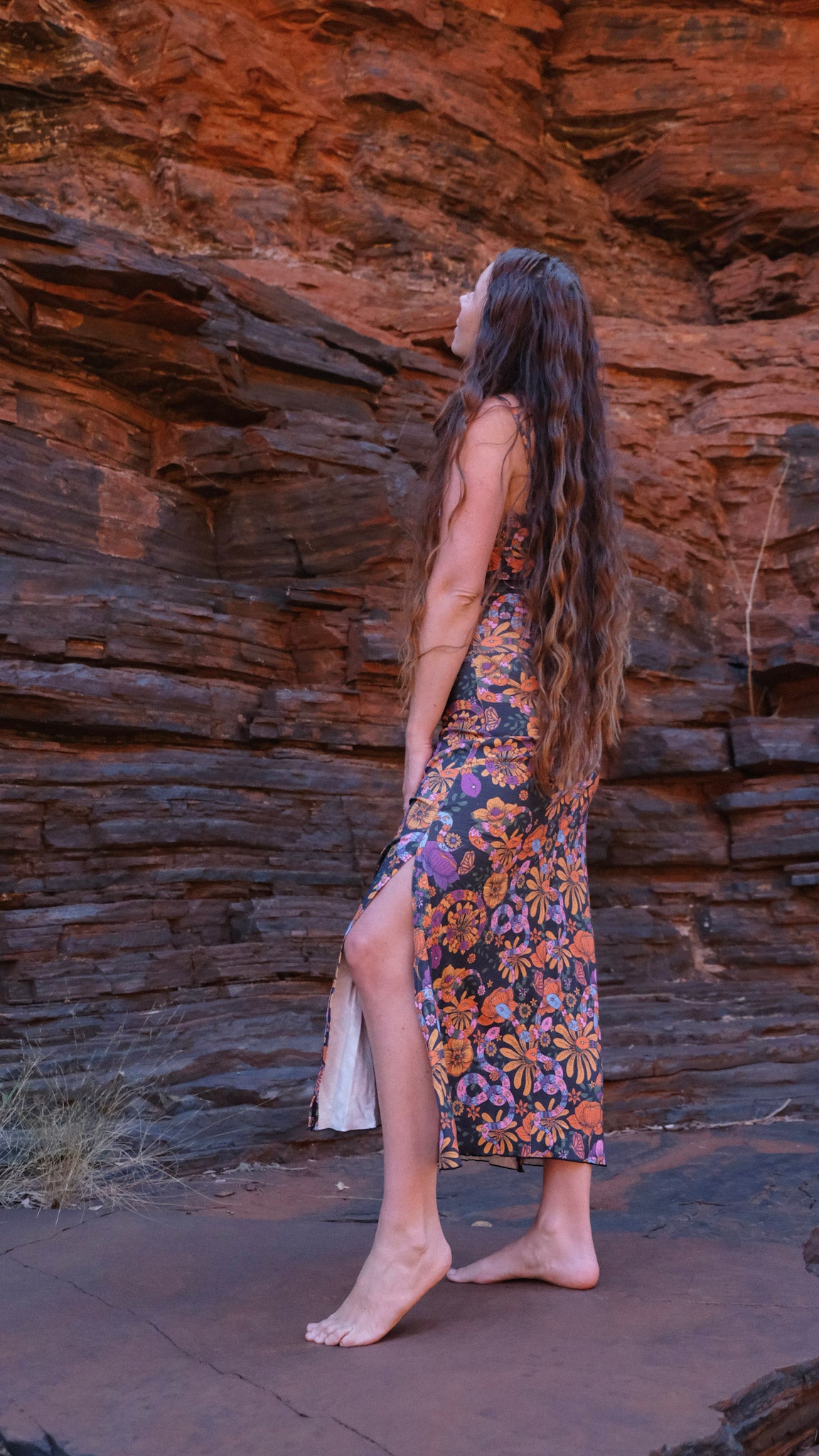 Black Snakes and Blooms - Split Skirt