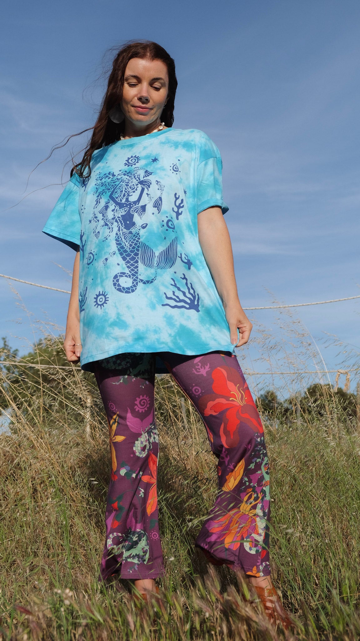 The Blue Mermaid T-shirt - Tie Dye Blue
