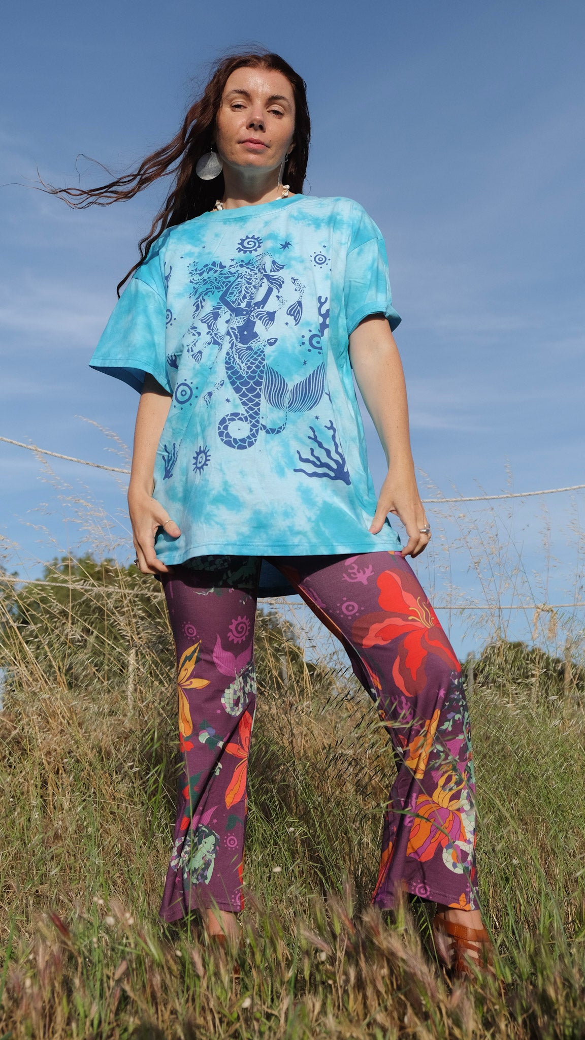The Blue Mermaid T-shirt - Tie Dye Blue