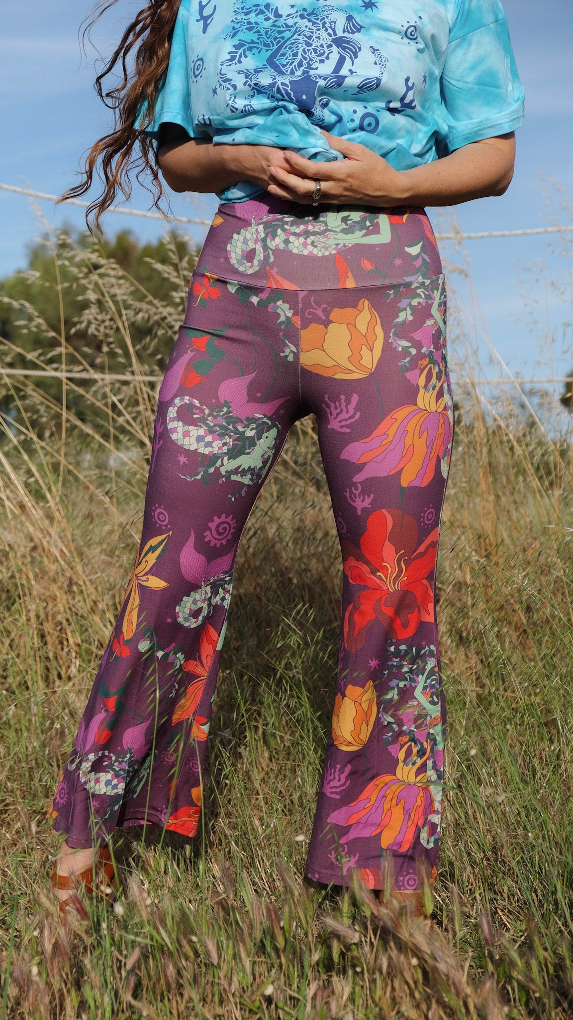 Cropped Flares - Plum Mermaids