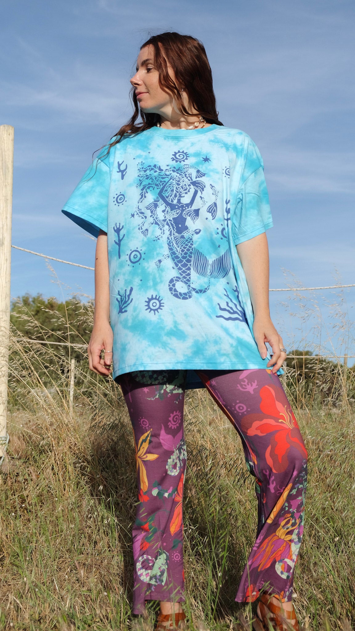The Blue Mermaid T-shirt - Tie Dye Blue