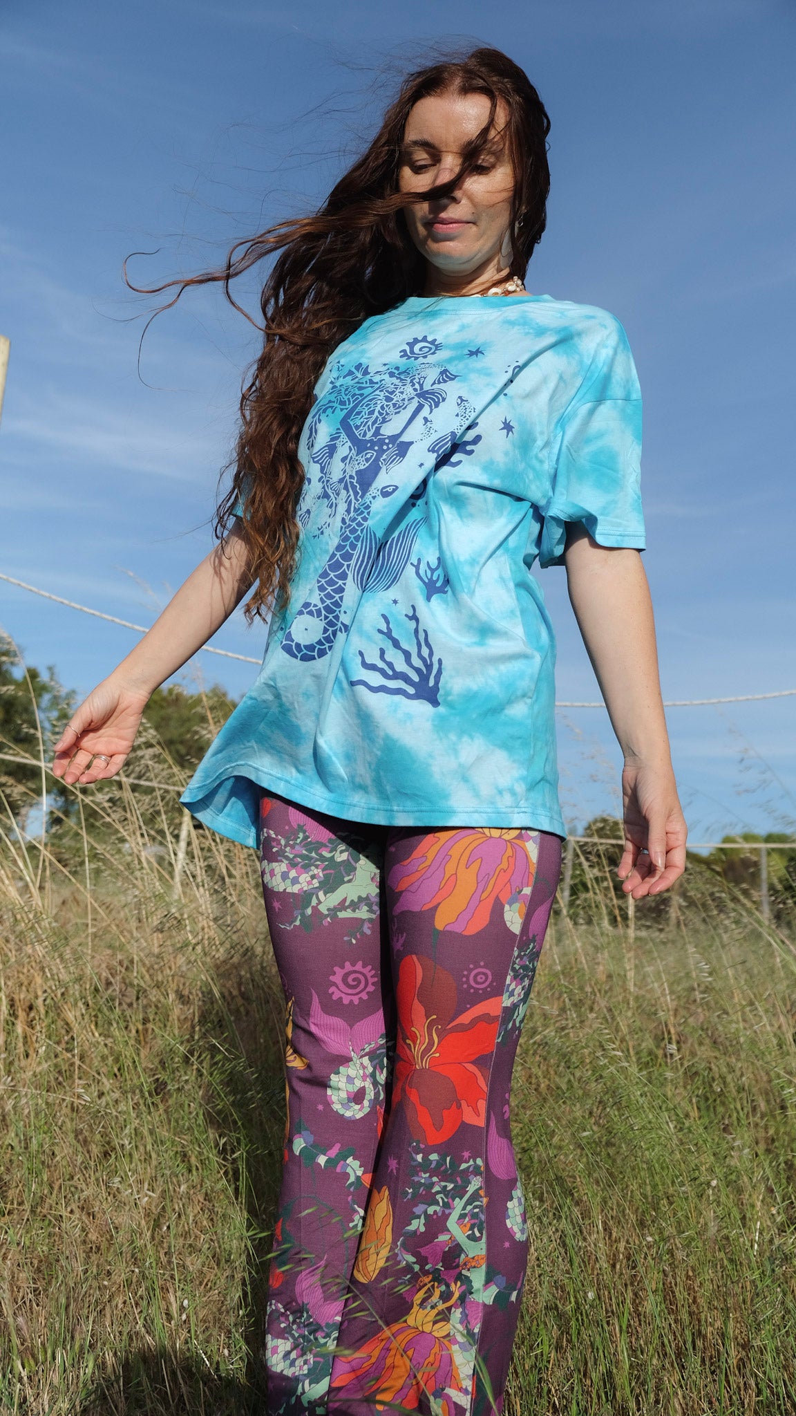 The Blue Mermaid T-shirt - Tie Dye Blue