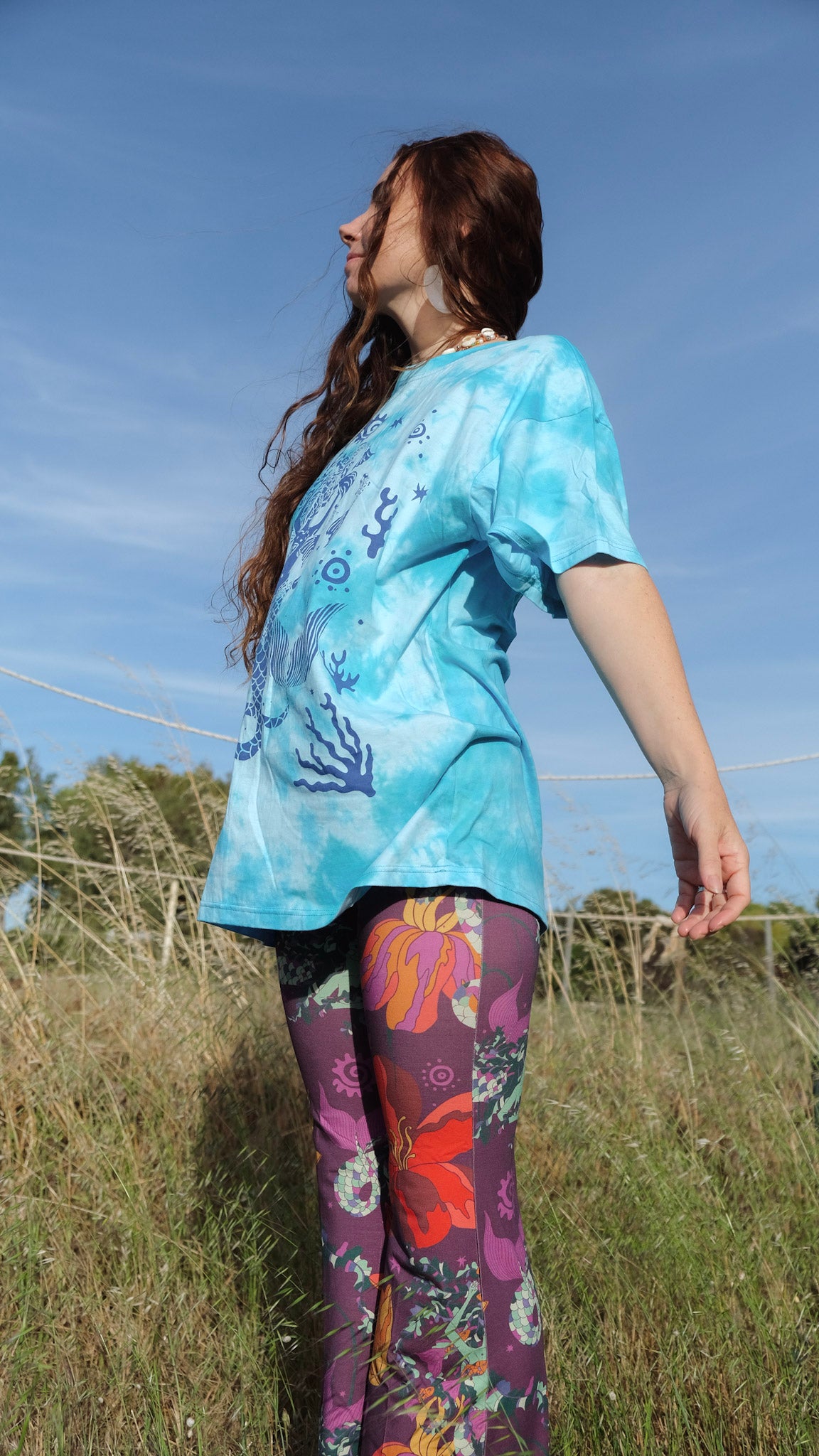 The Blue Mermaid T-shirt - Tie Dye Blue