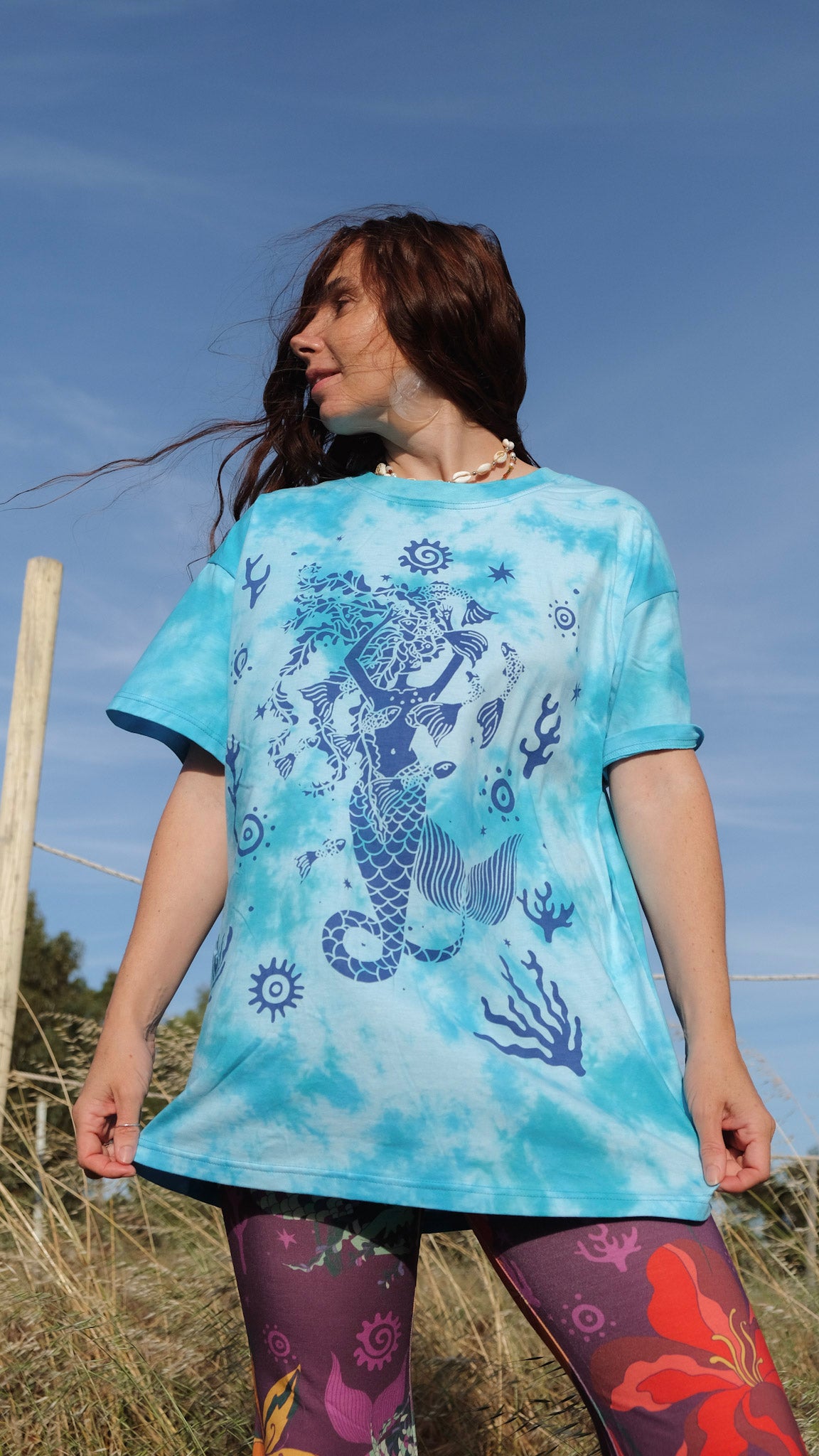 The Blue Mermaid T-shirt - Tie Dye Blue