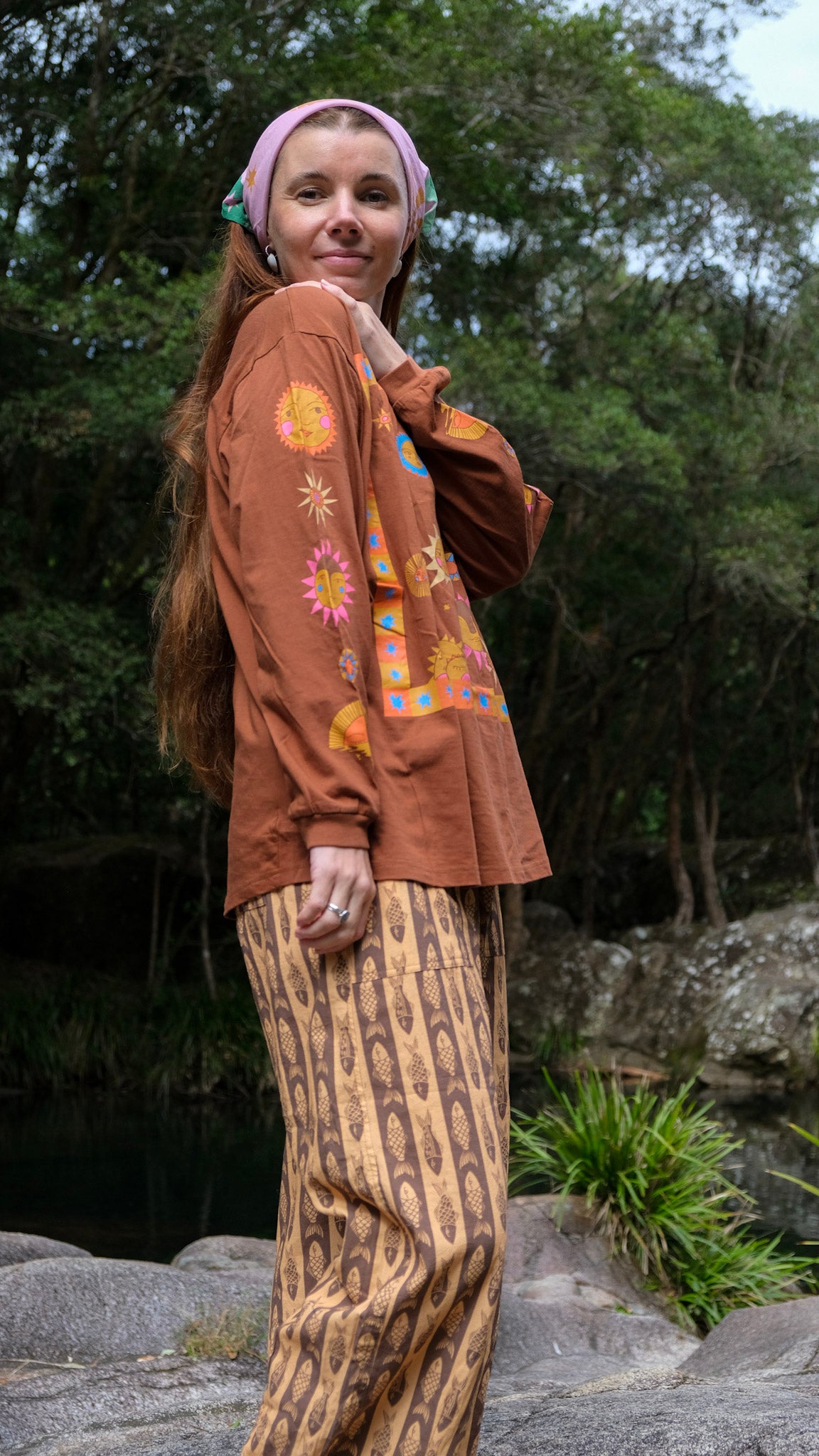 Sun Long Sleeve T-shirt - Brown
