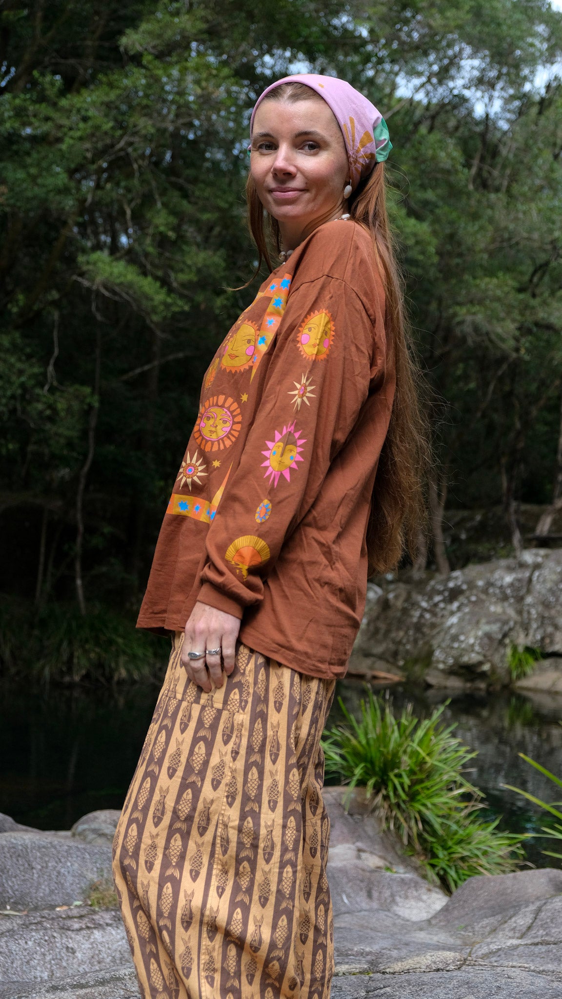 Sun Long Sleeve T-shirt - Brown