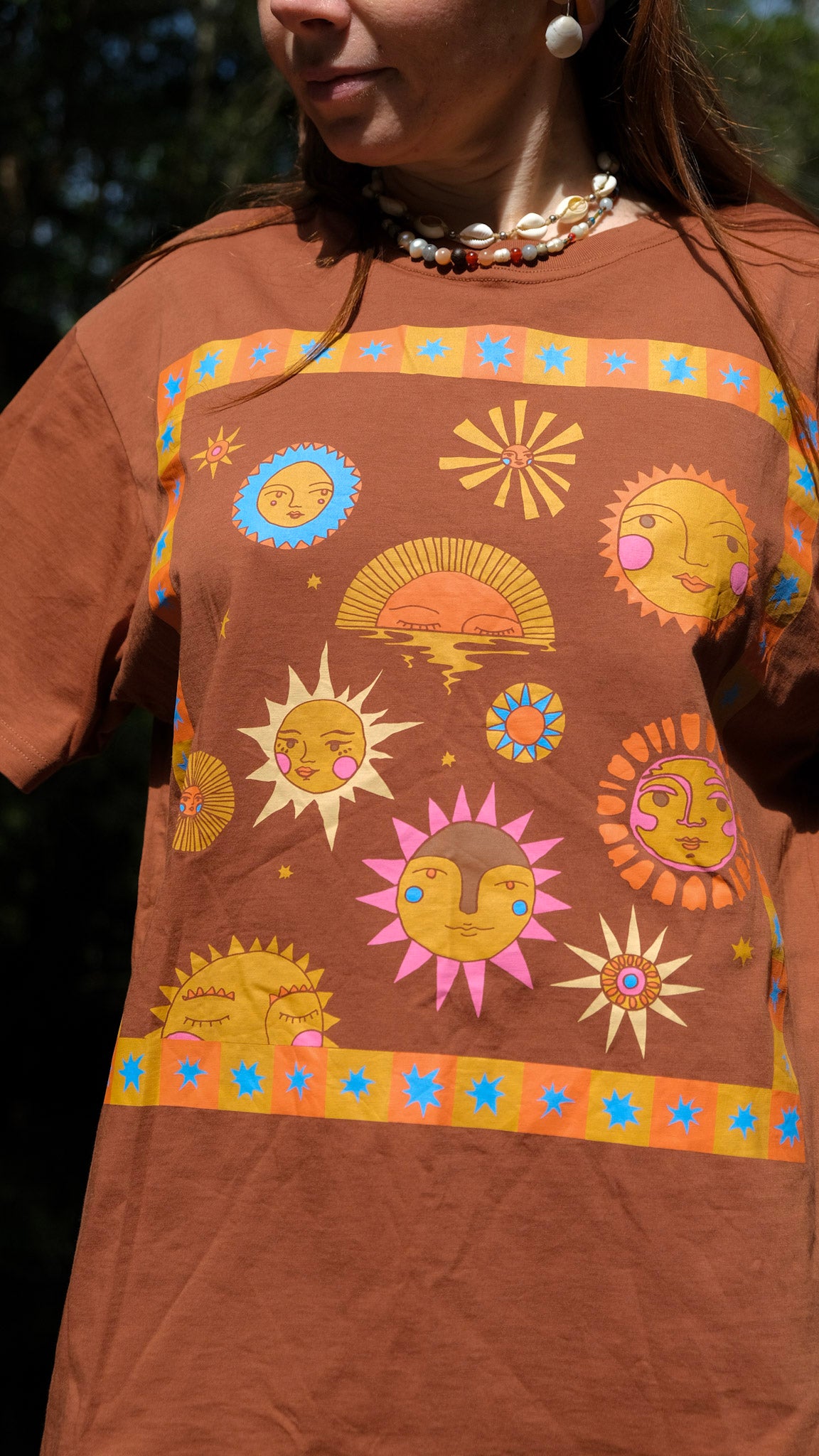 Sun Oversized T-shirt - Brown