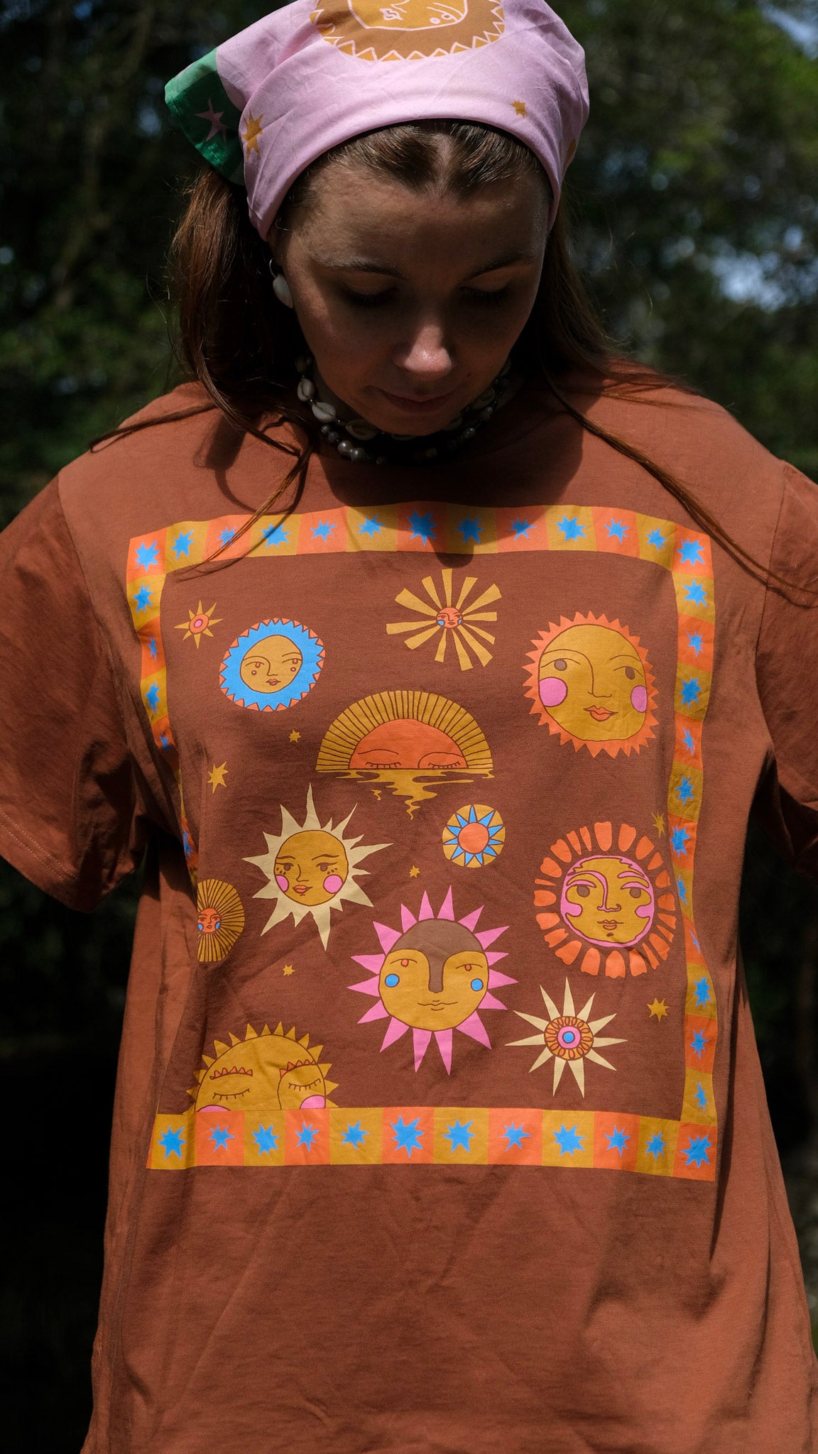 Sun Oversized T-shirt - Brown