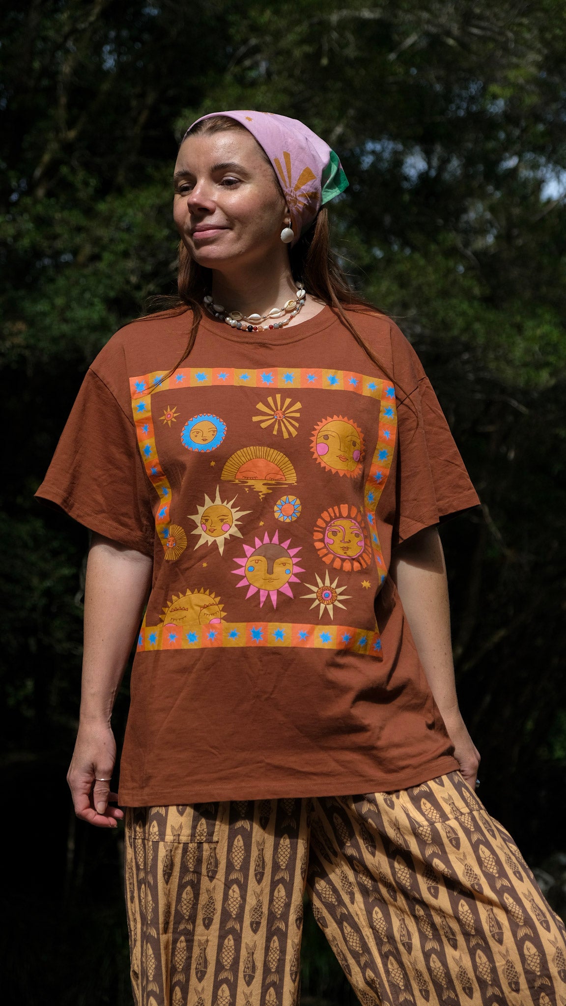 Sun Oversized T-shirt - Brown