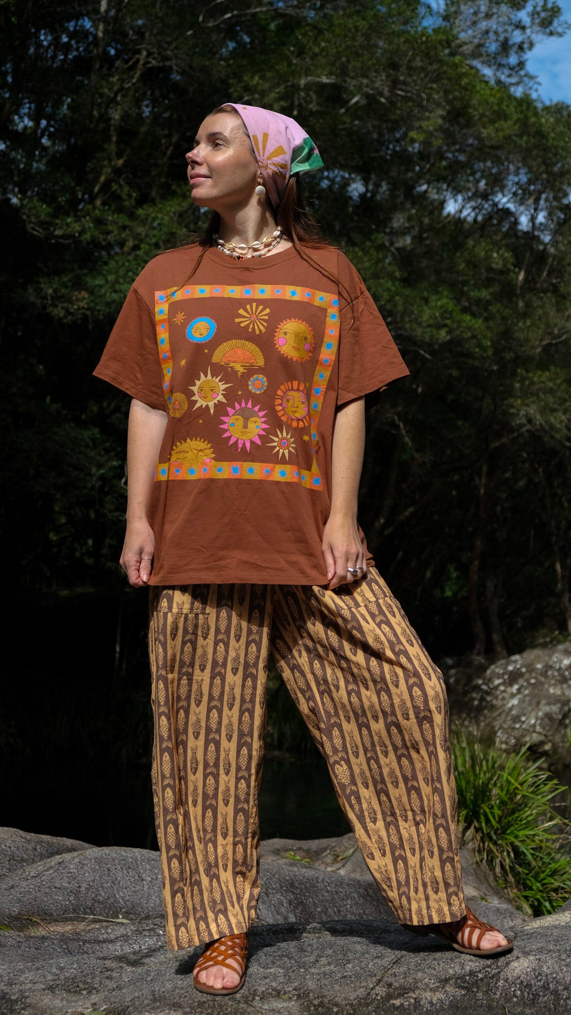 Sun Oversized T-shirt - Brown