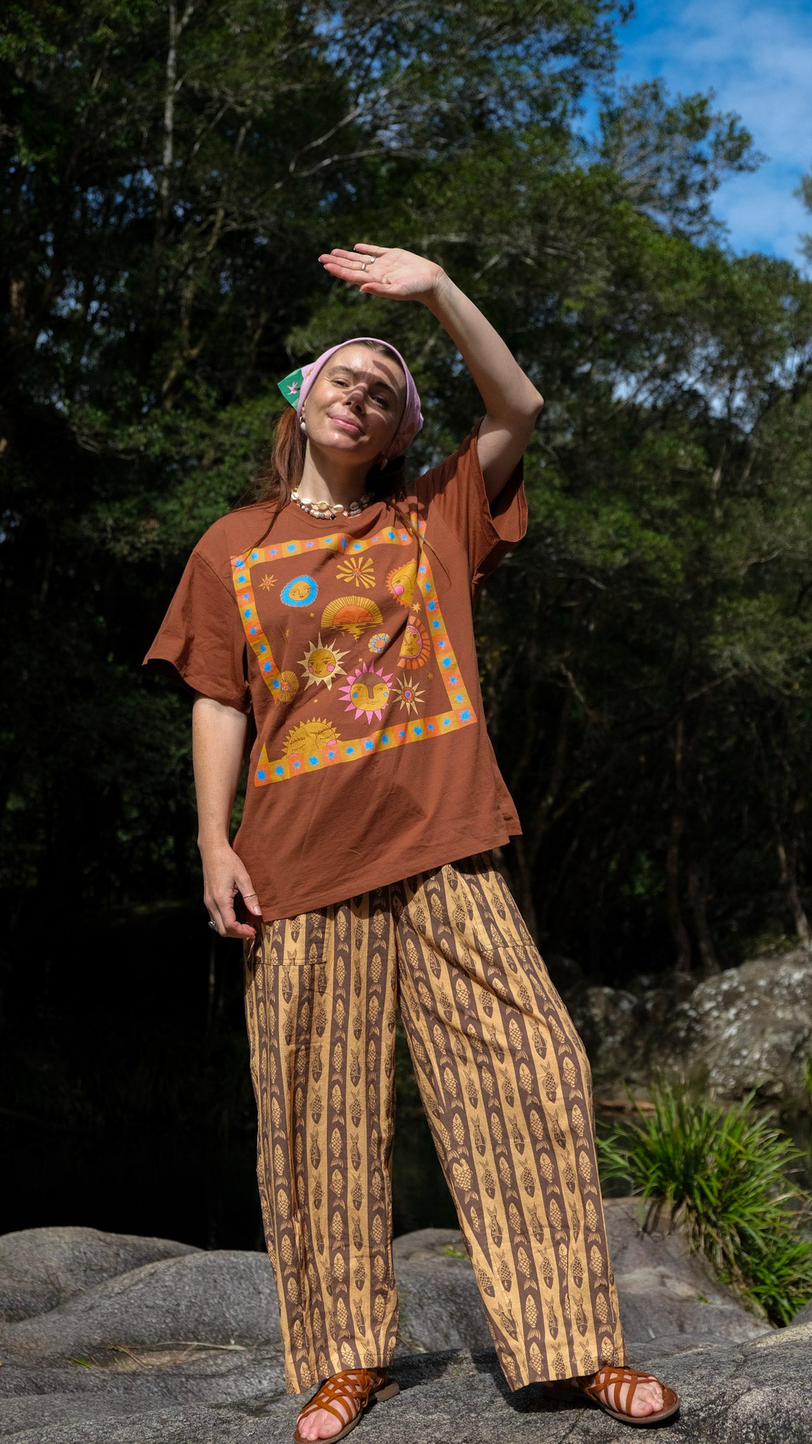 Sun Oversized T-shirt - Brown