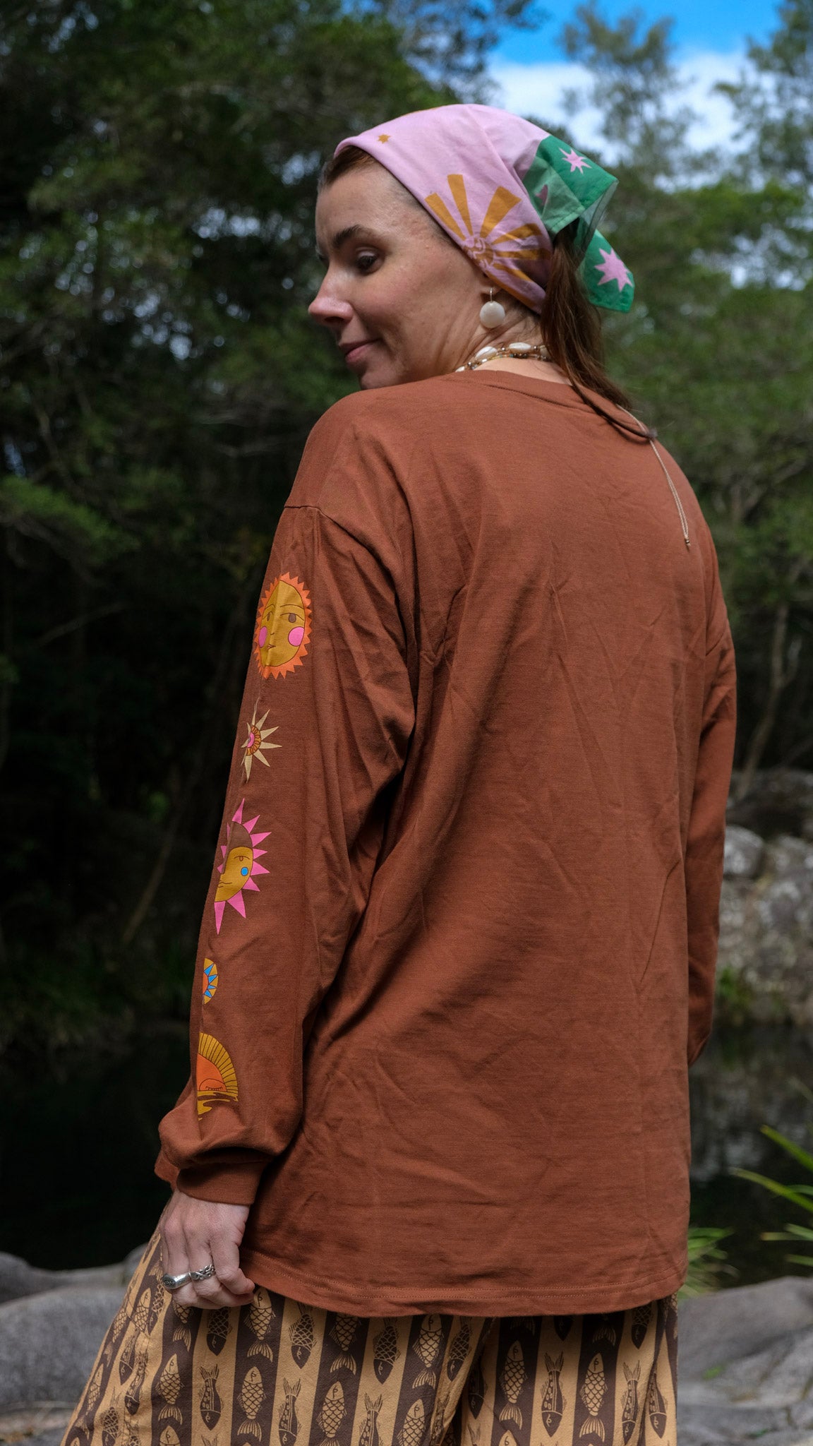 Sun Long Sleeve T-shirt - Brown