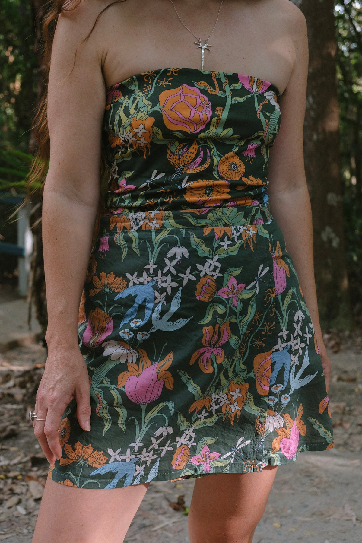 Tube Top Witch's Garden Forest Green Moonface Clothing