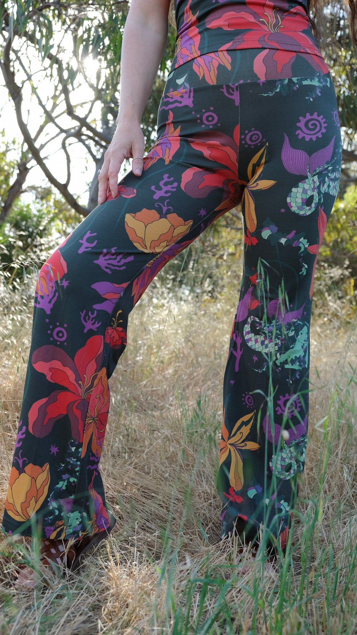 Long Flares - Forest Green Mermaids