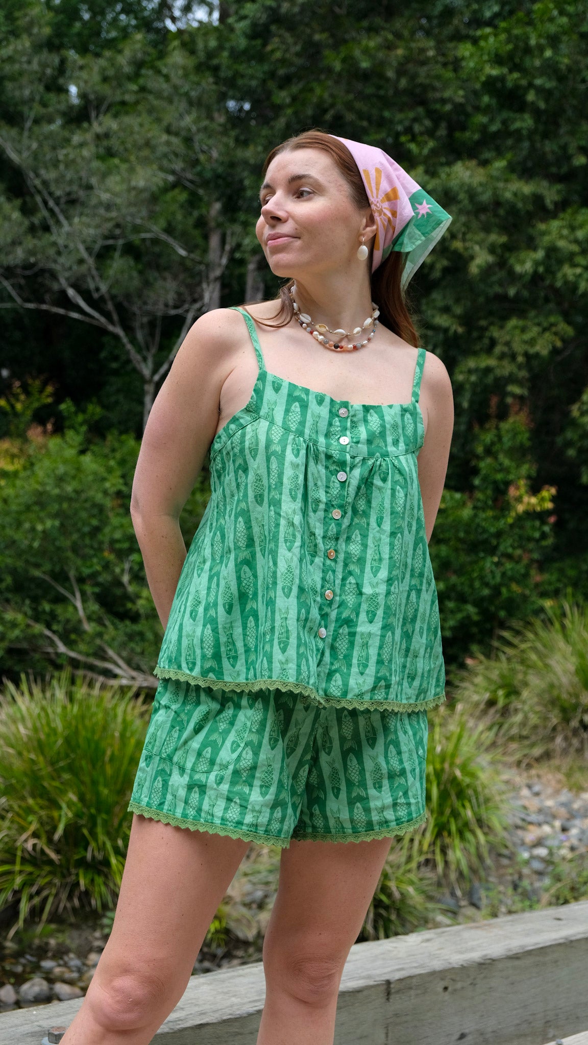 Bonnie Swing Top - Green Fish