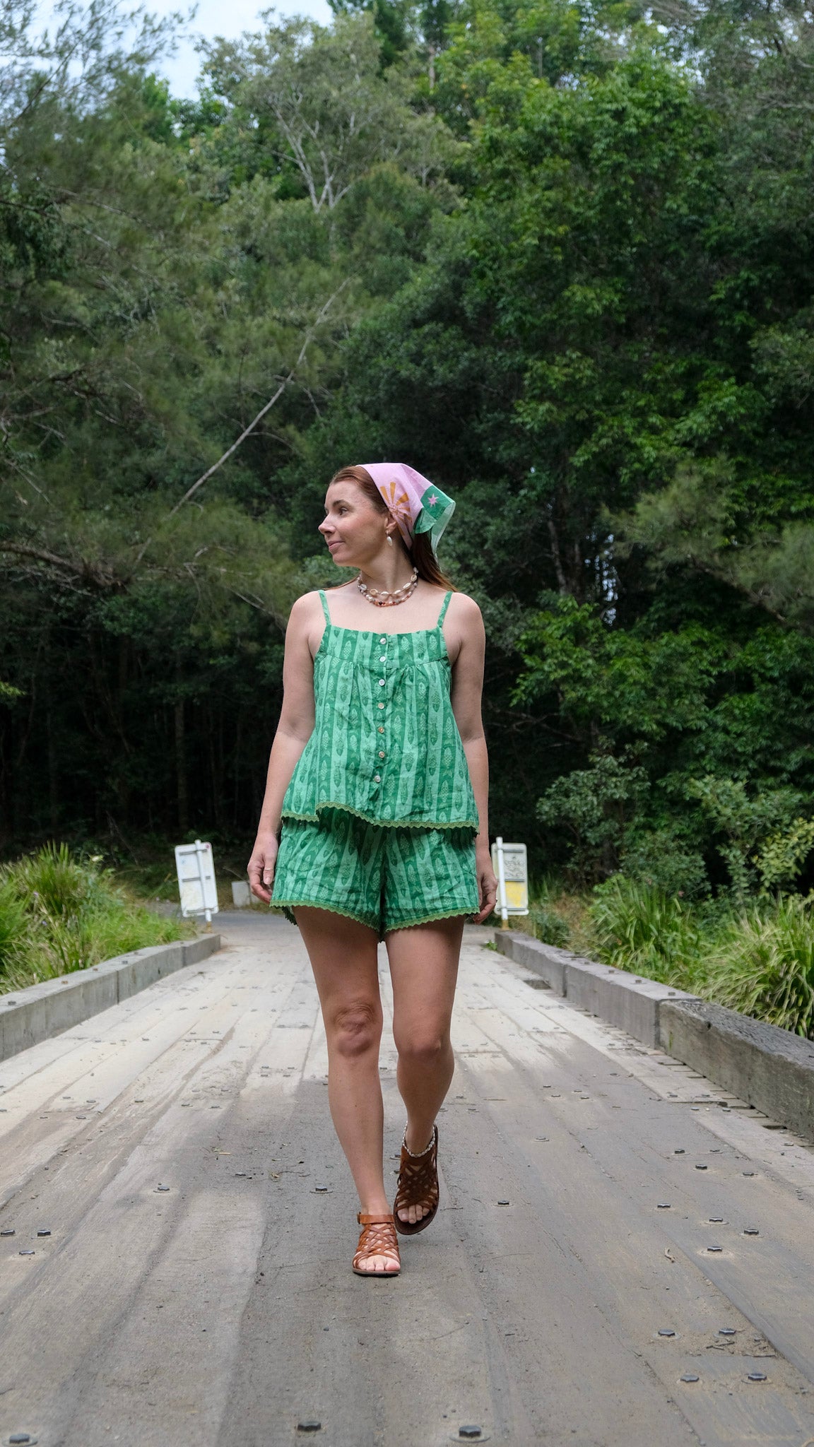 Bonnie Swing Top - Green Fish