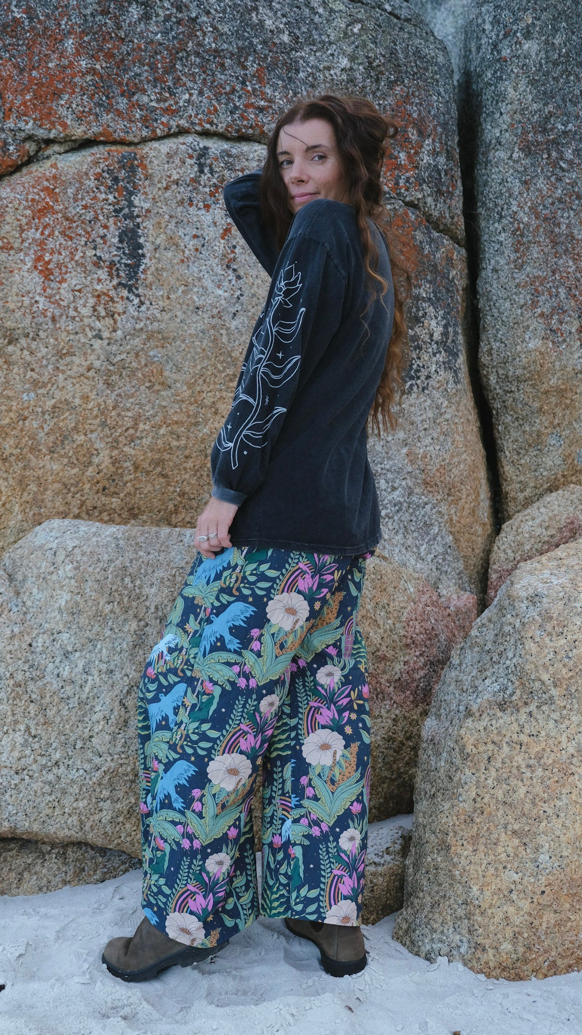 Guardians Long Sleeve T-shirt - Black Stonewash