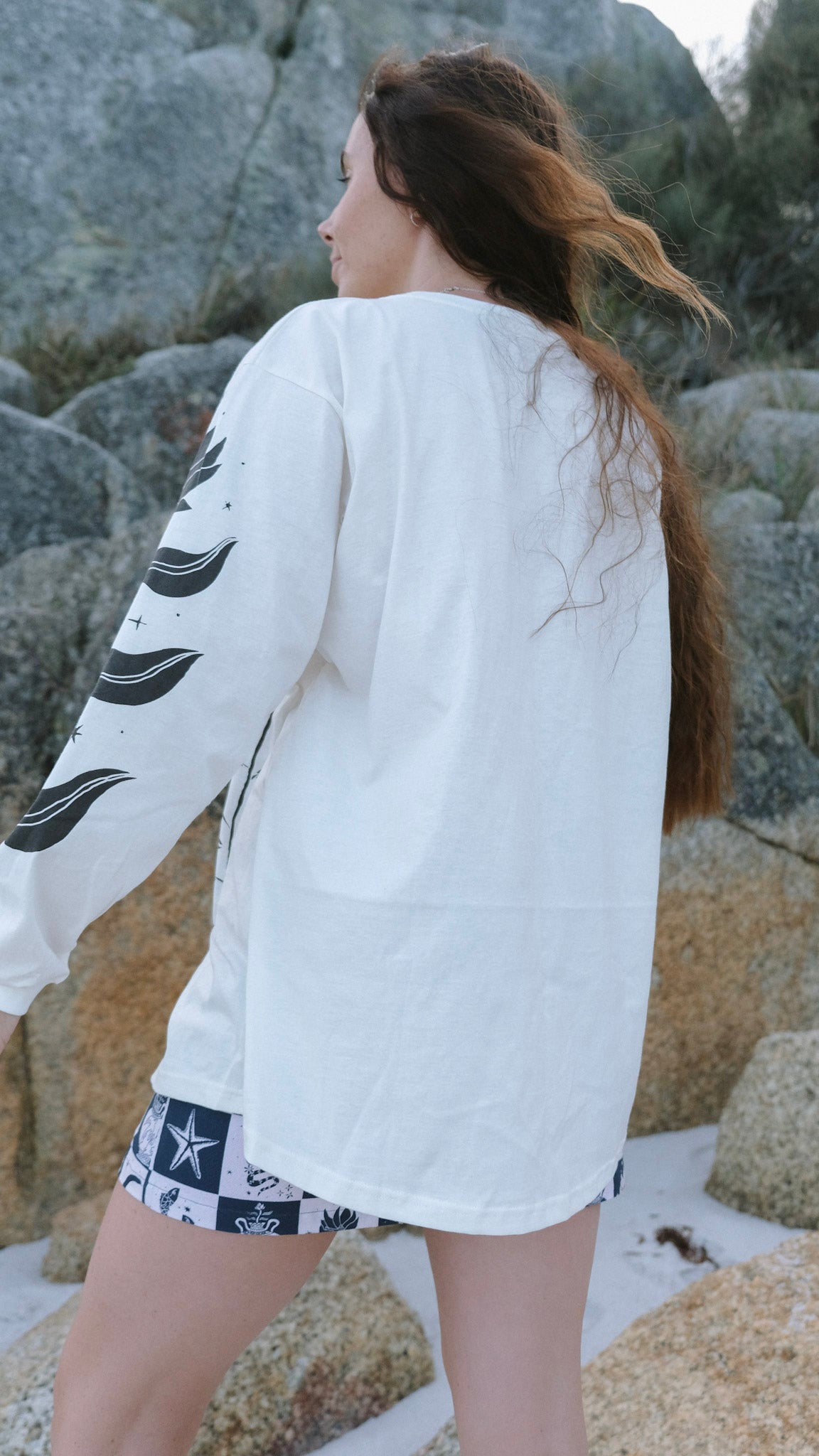 Guardians Long Sleeve T-shirt - White and Charcoal