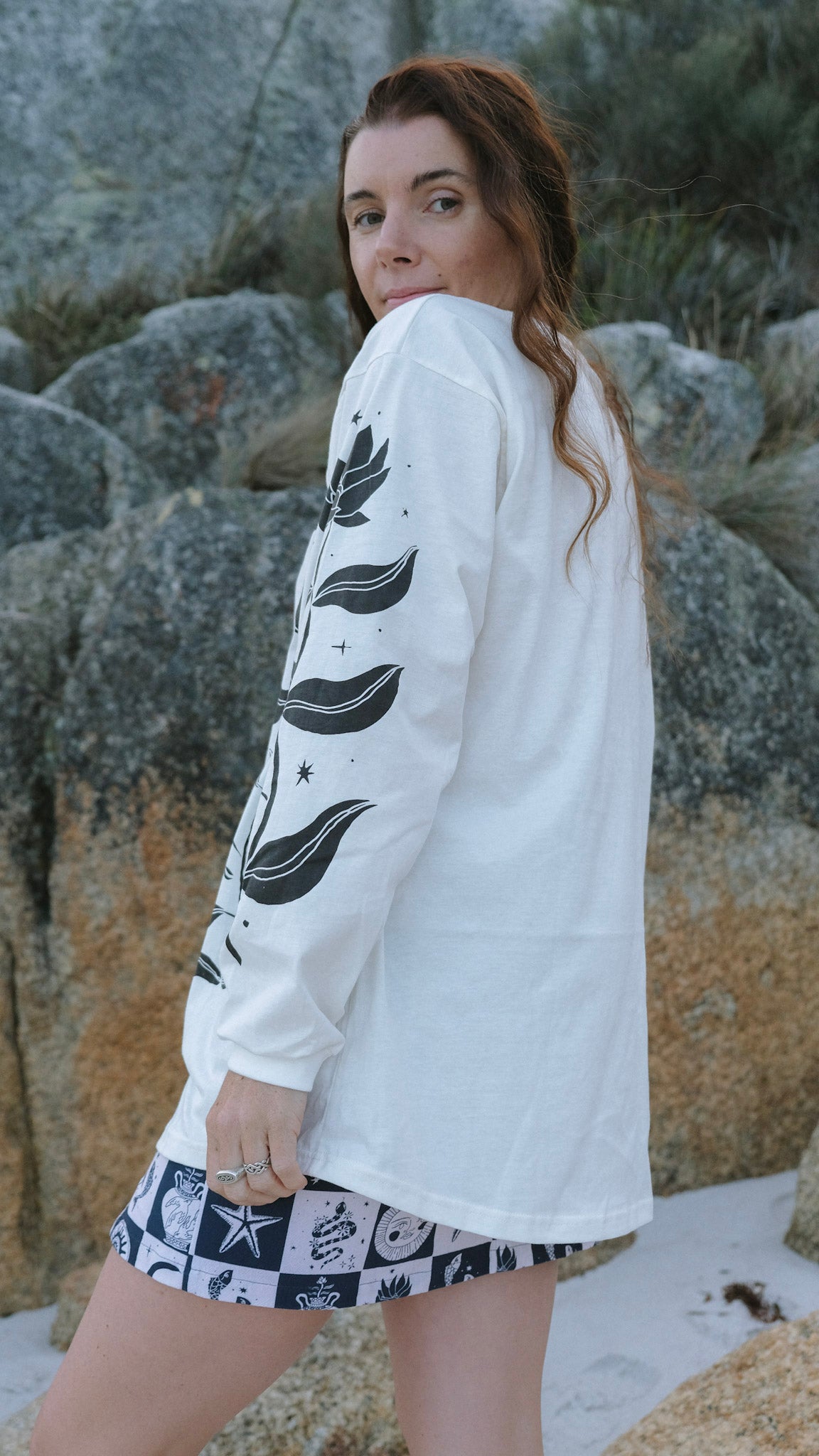 Guardians Long Sleeve T-shirt - White and Charcoal