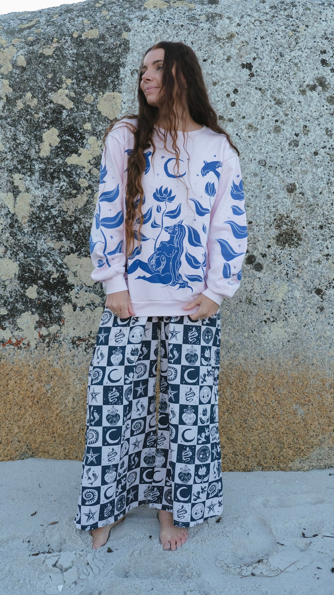 Guardians Jumper - Baby Pink and Cobalt
