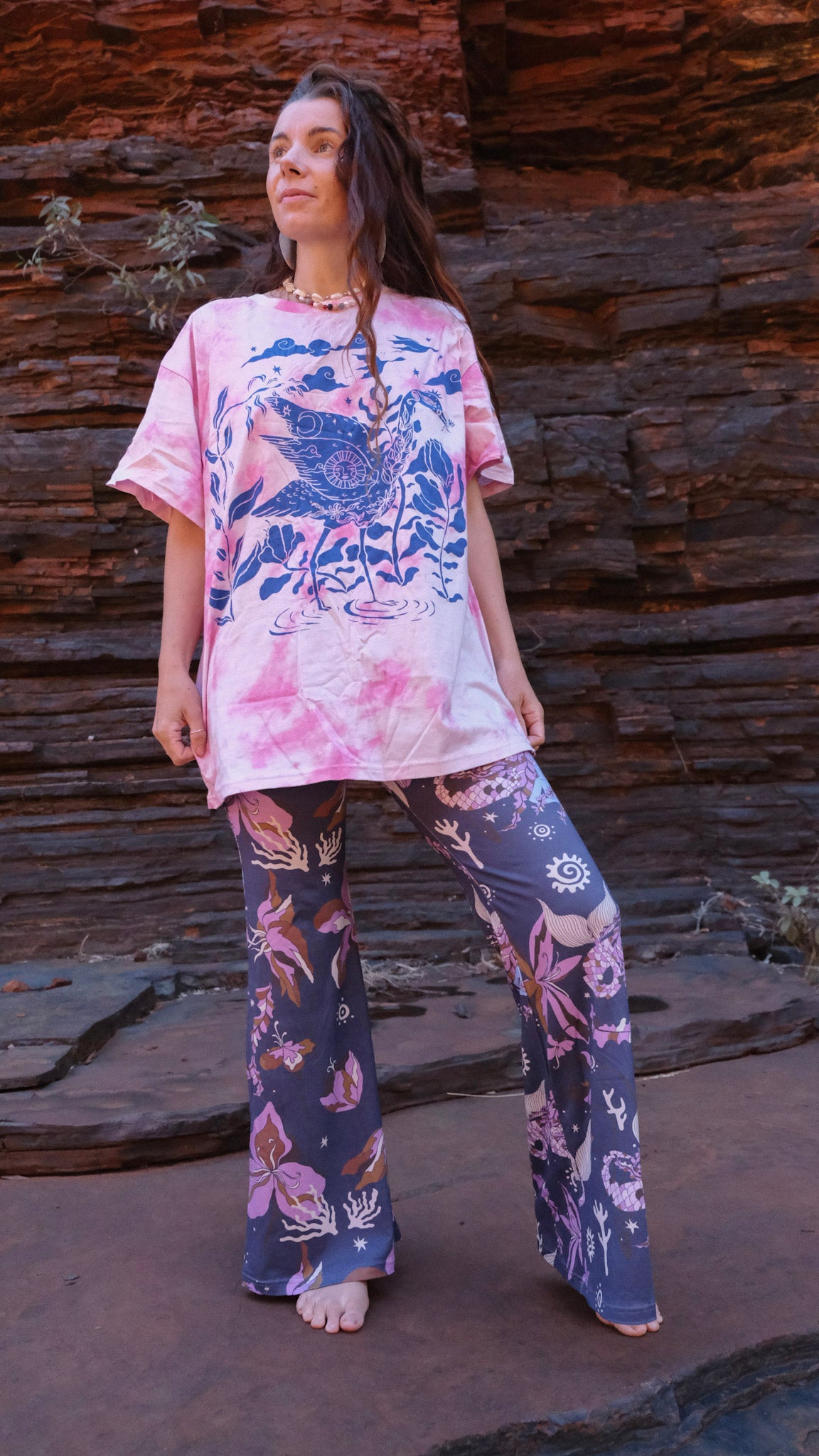 The Crane T-shirt - Tie Dye Pink
