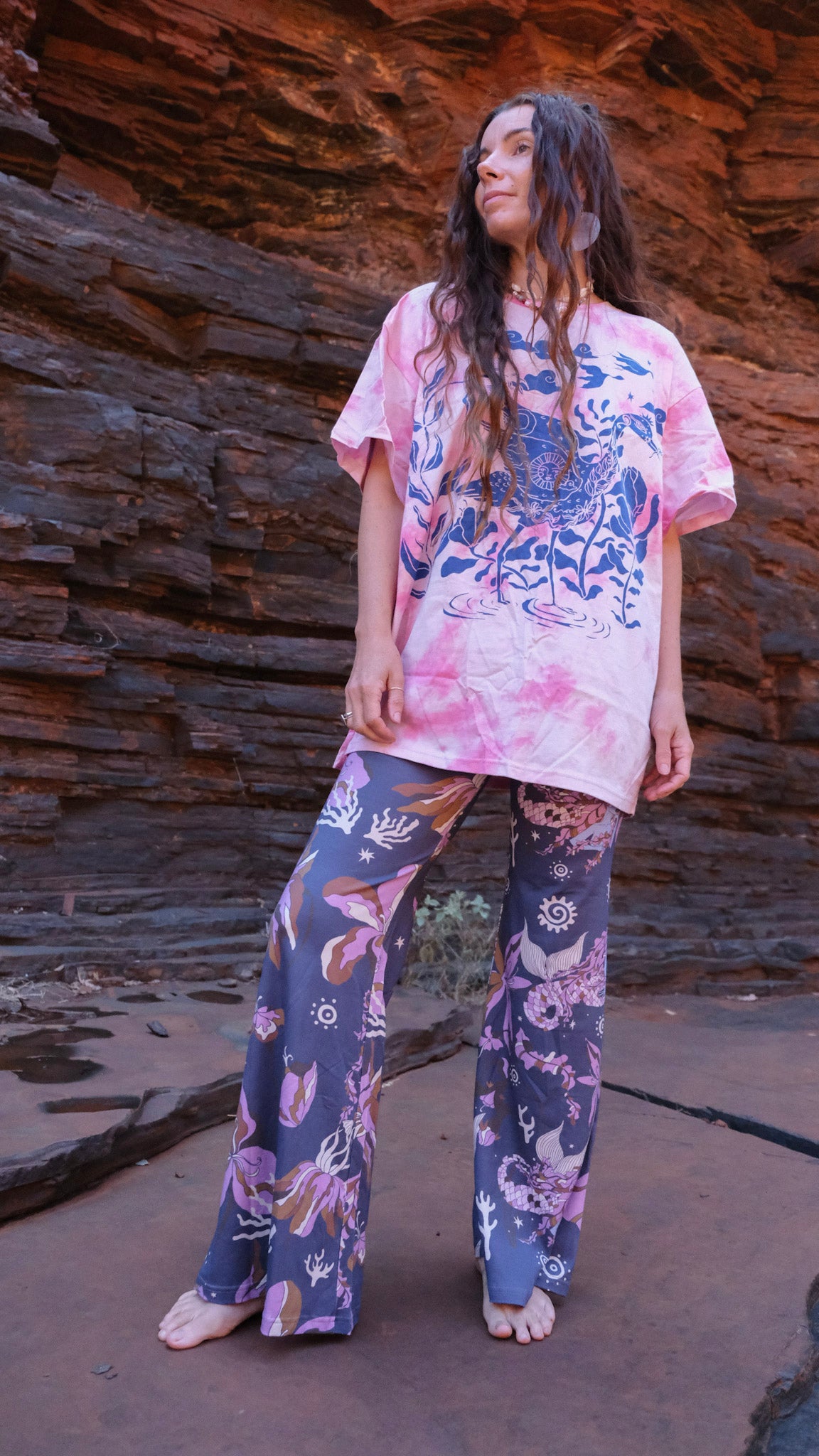 The Crane T-shirt - Tie Dye Pink