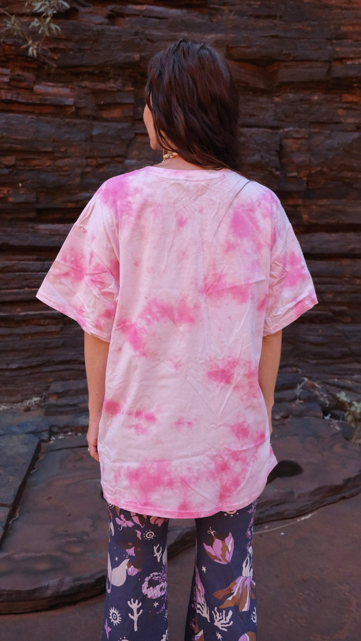 The Crane T-shirt - Tie Dye Pink