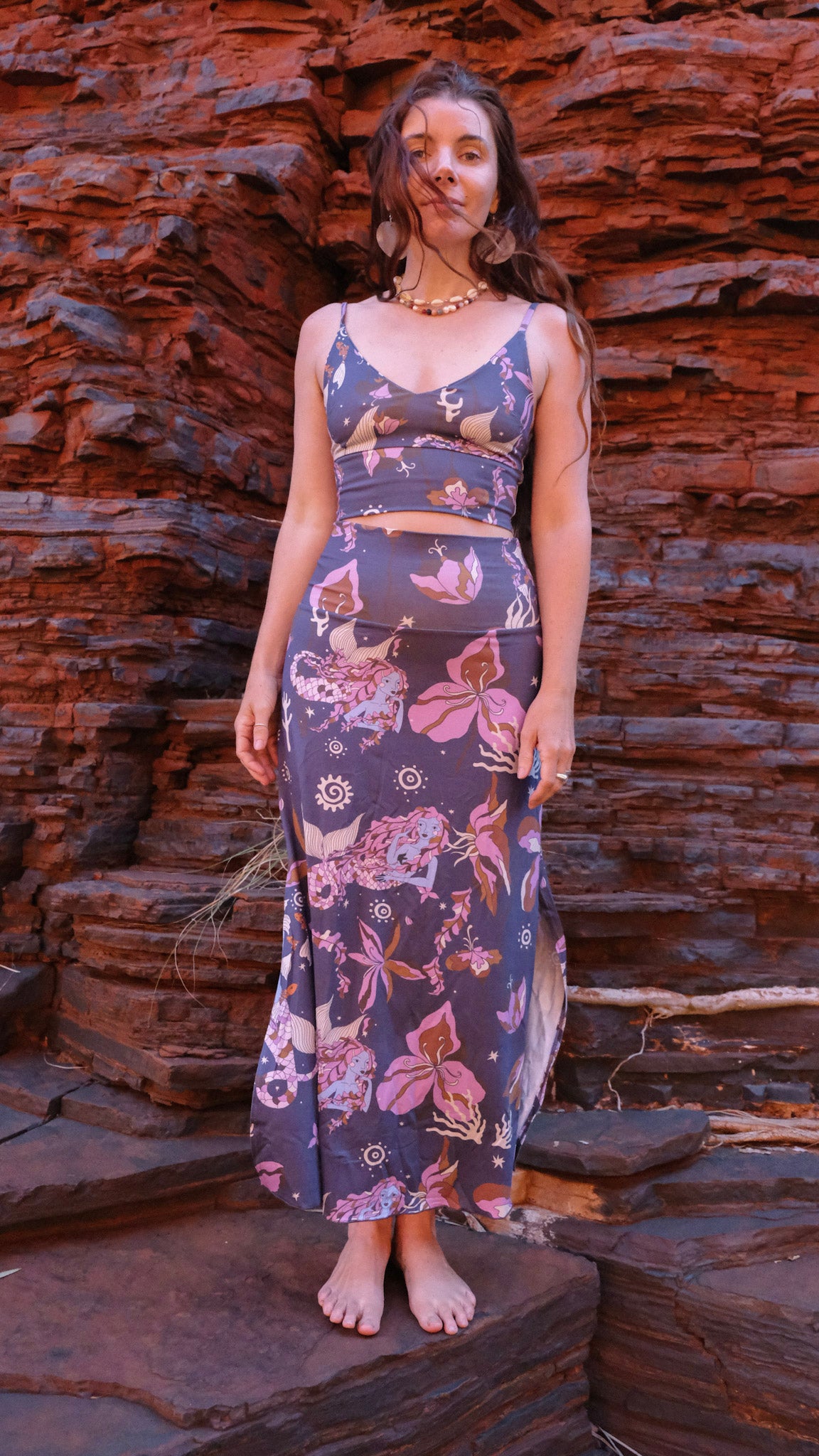 V-Neck Singlet - Indigo Mermaids