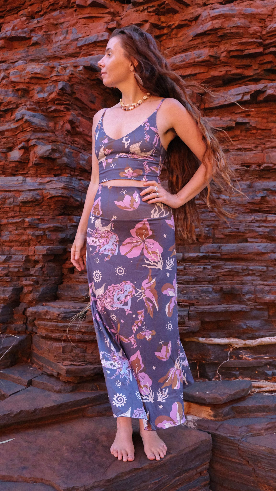 V-Neck Singlet - Indigo Mermaids