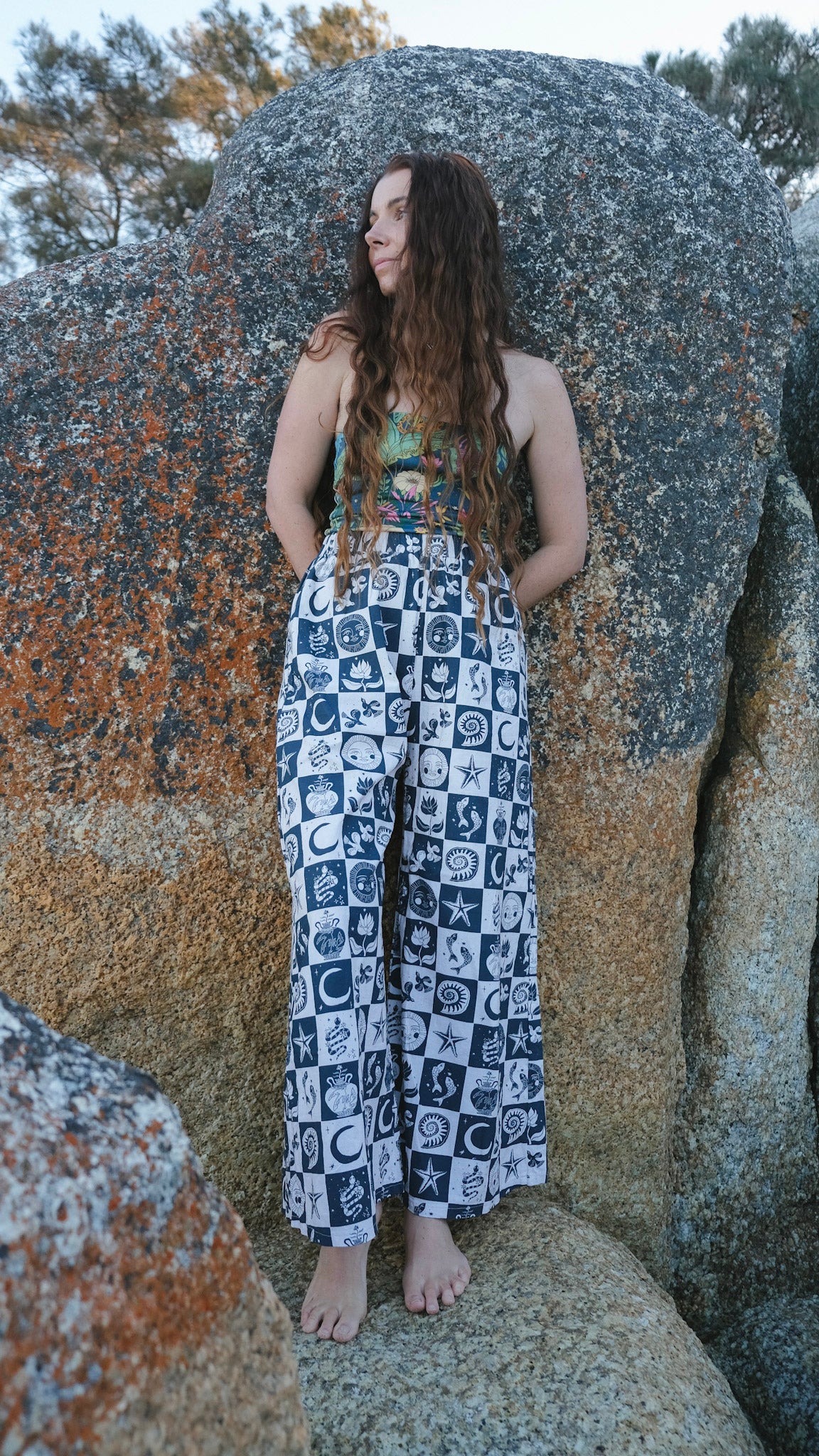 Wide Leg Palazzo Pants - Mosaic