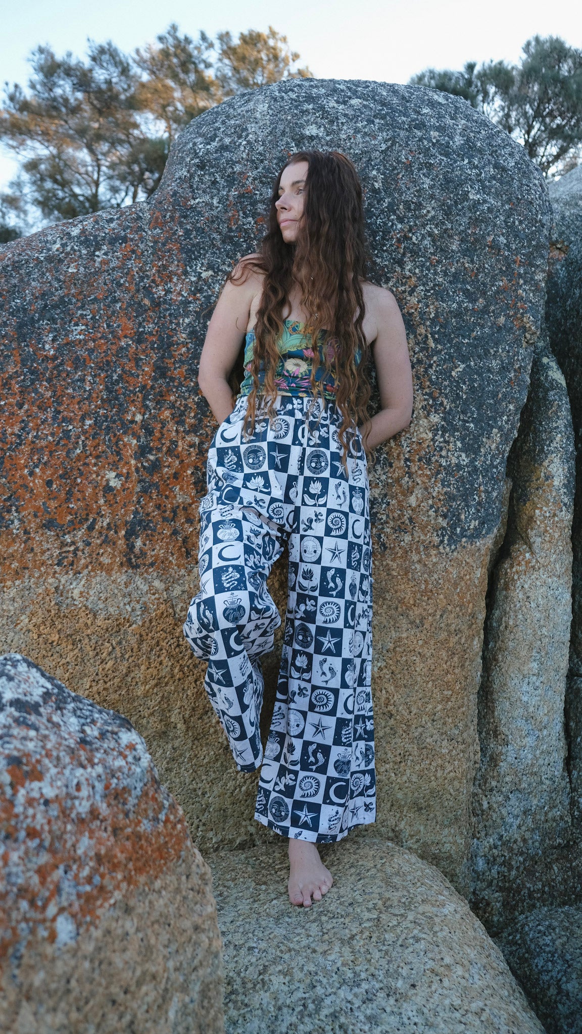 Wide Leg Palazzo Pants - Mosaic