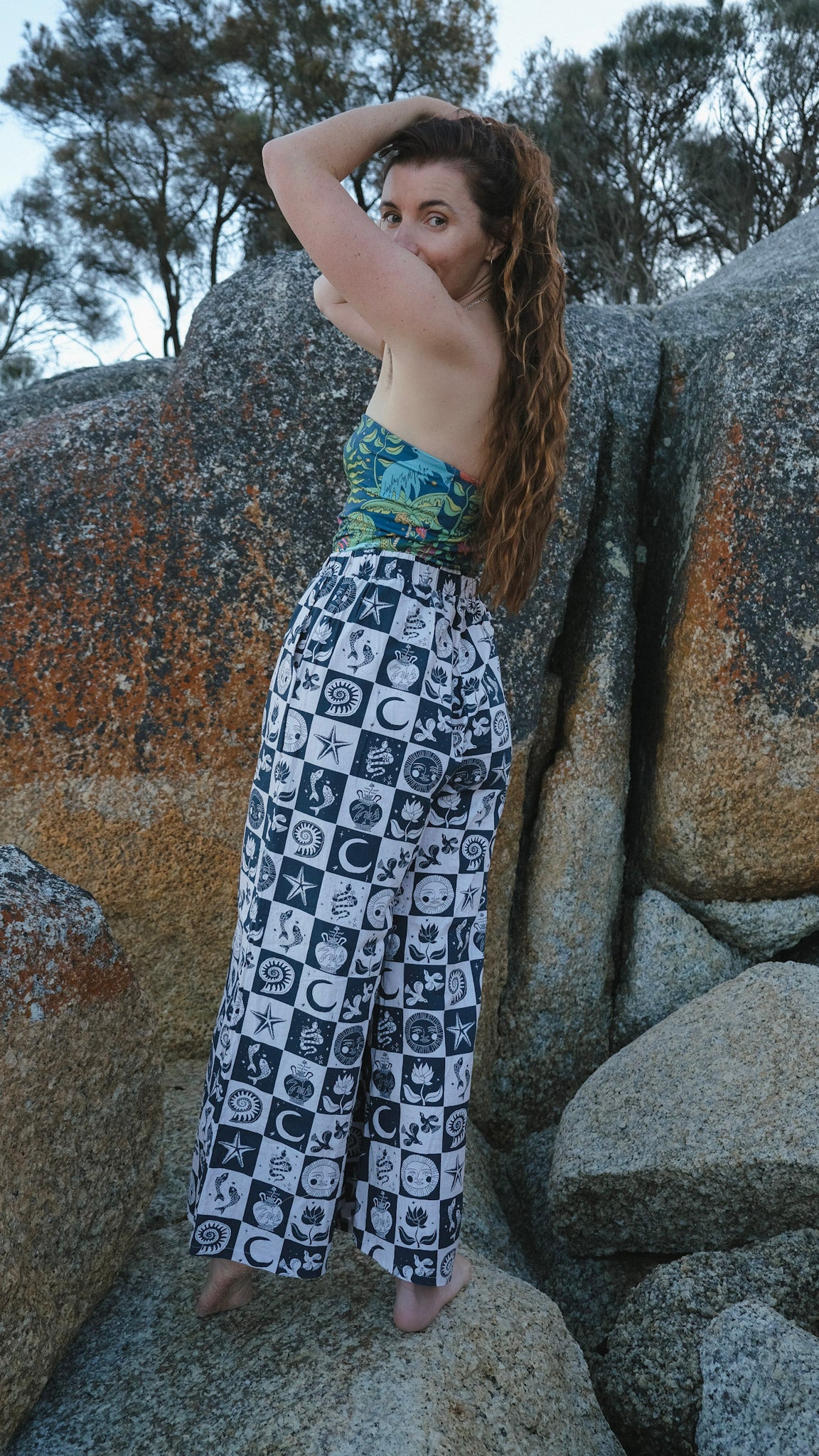 Wide Leg Palazzo Pants - Mosaic