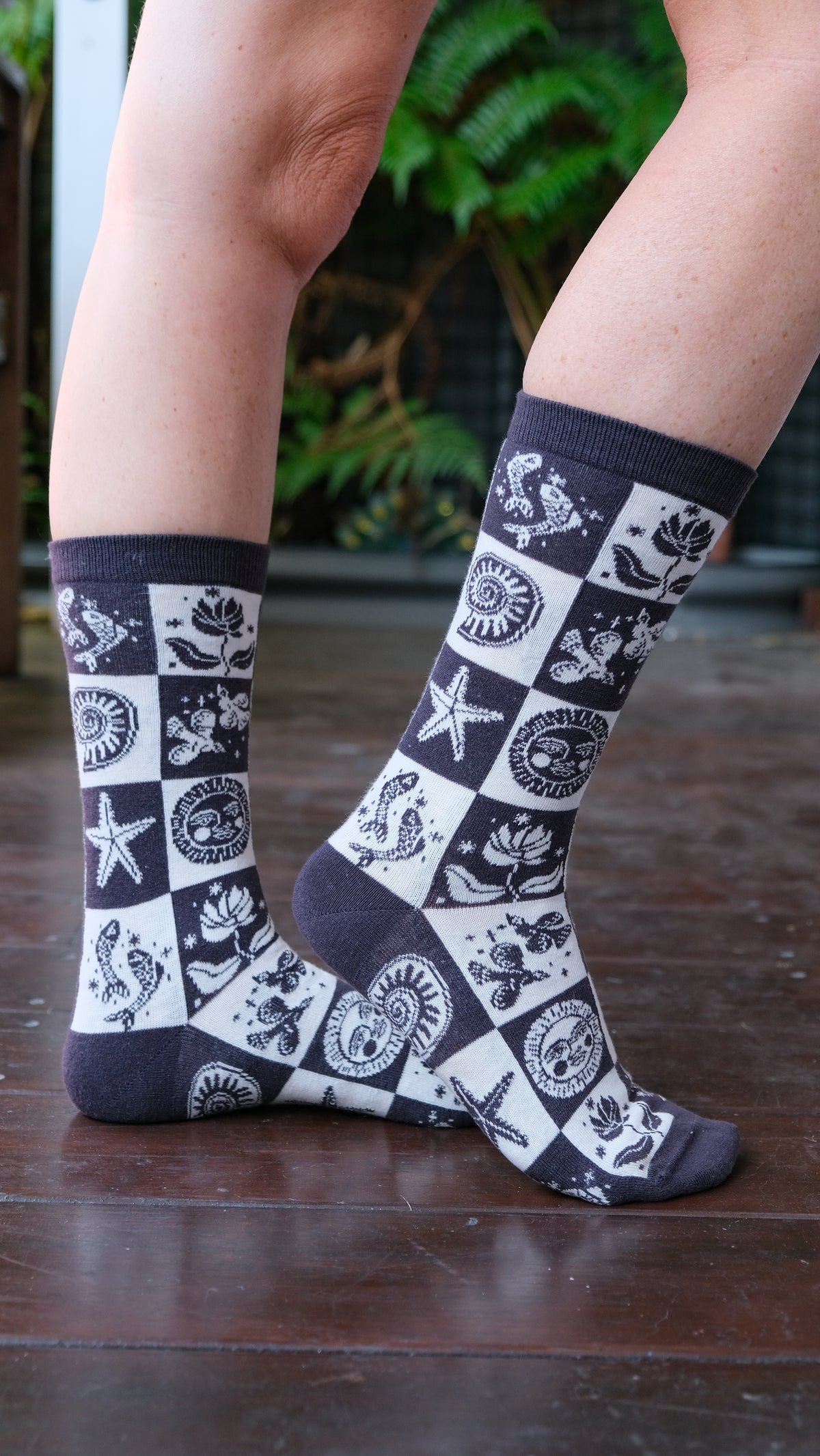 Mosaic Socks - Charcoal