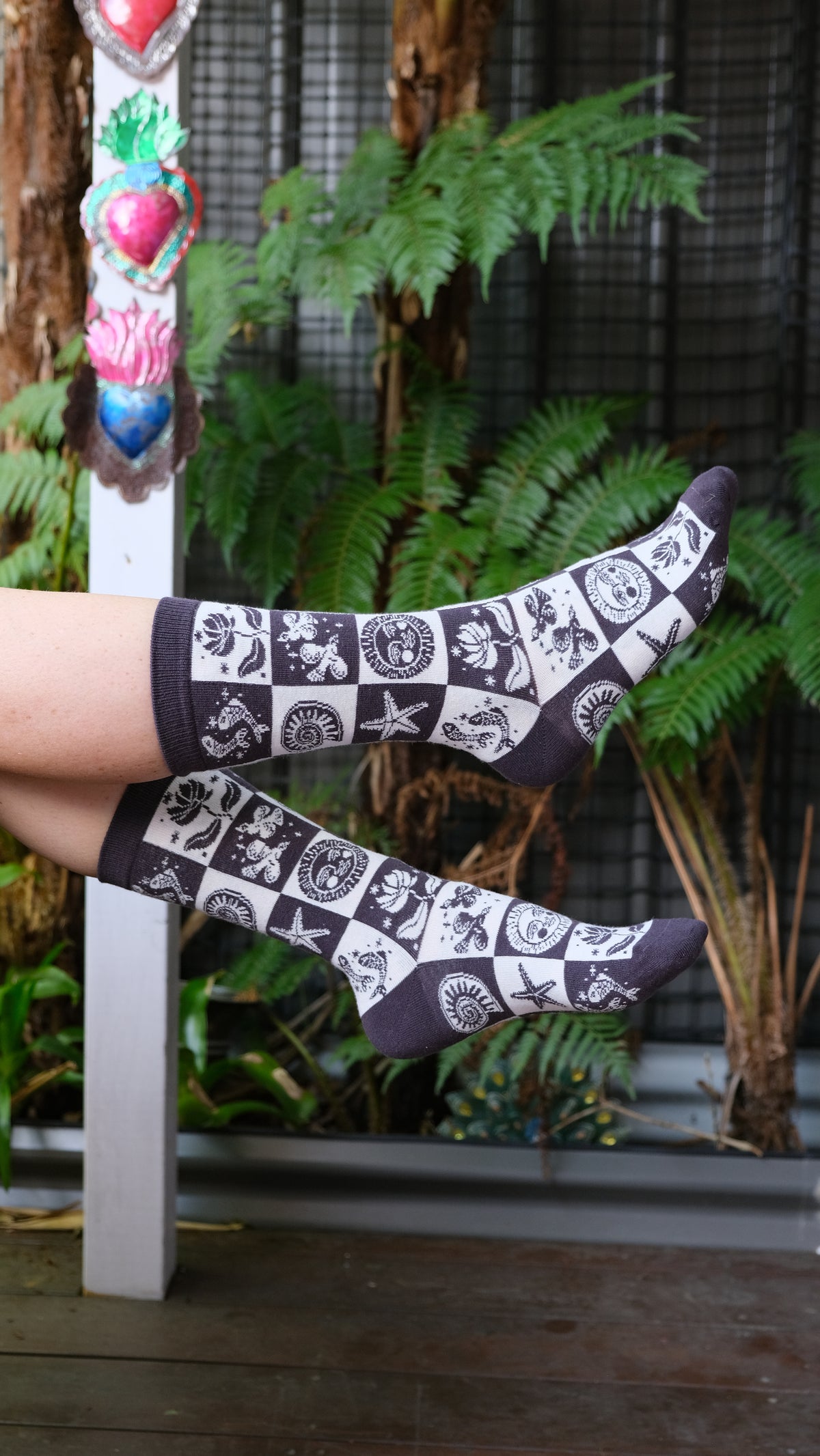 Mosaic Socks - Charcoal
