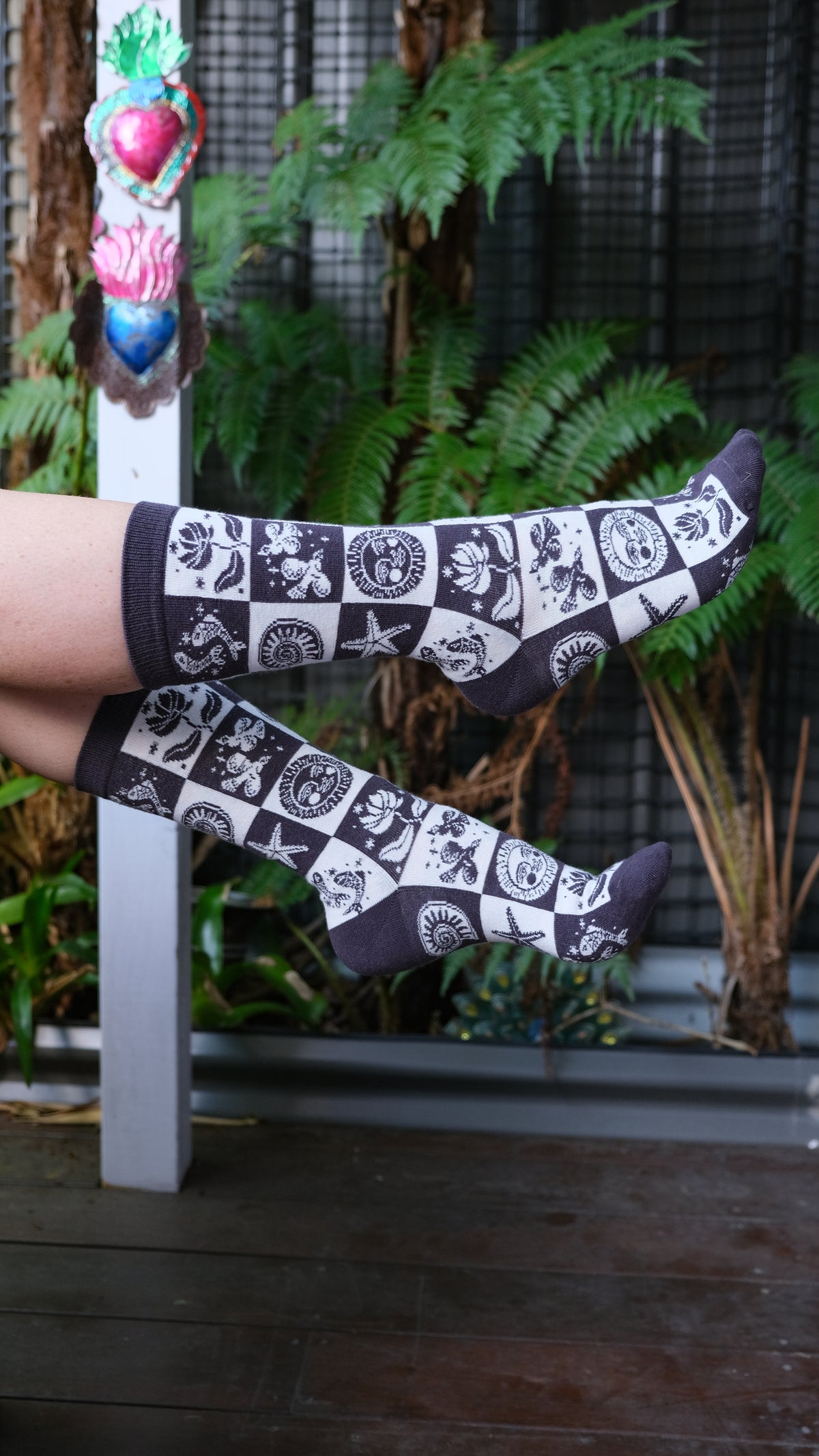 Mosaic Socks - Charcoal