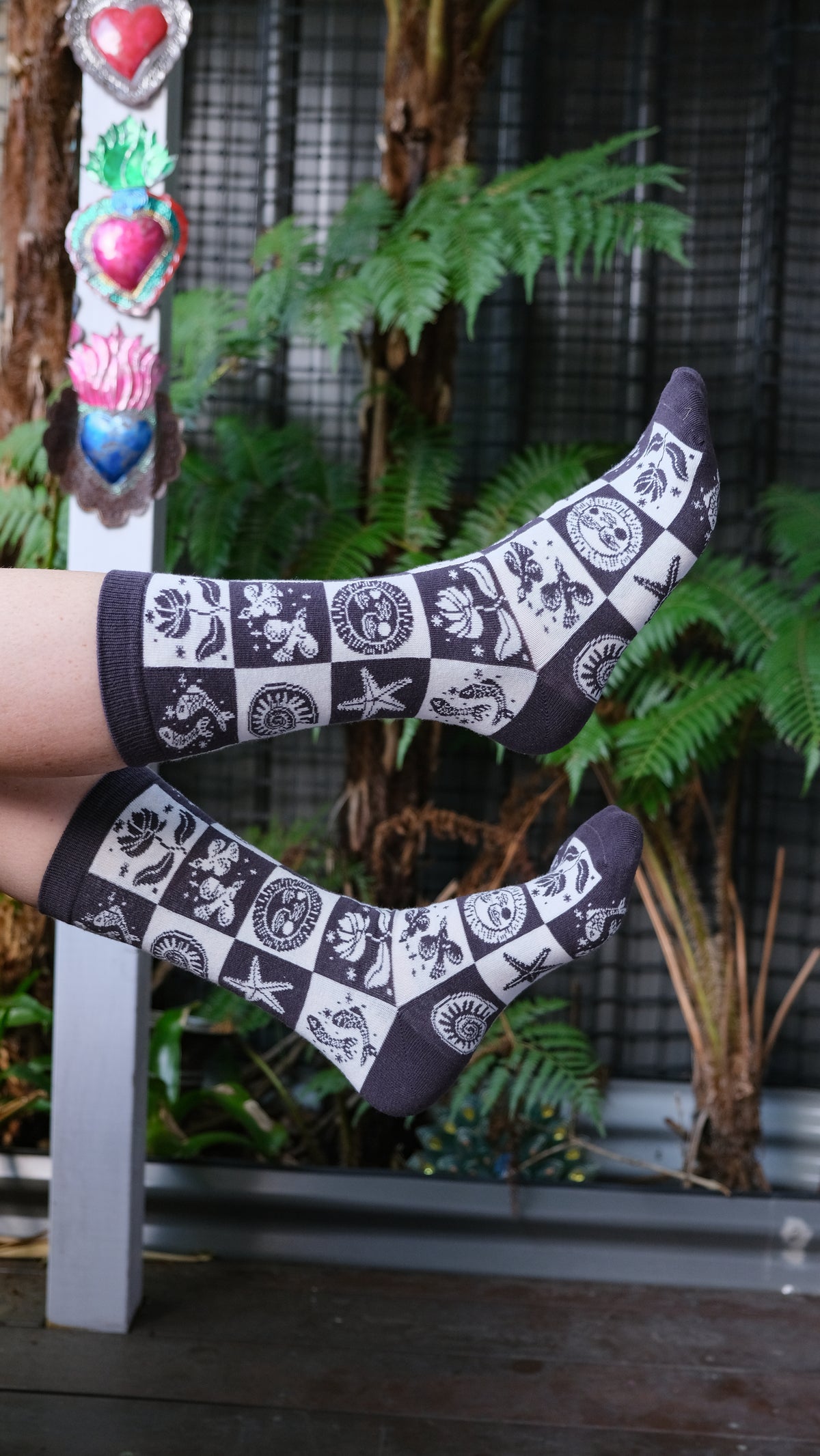 Mosaic Socks - Charcoal